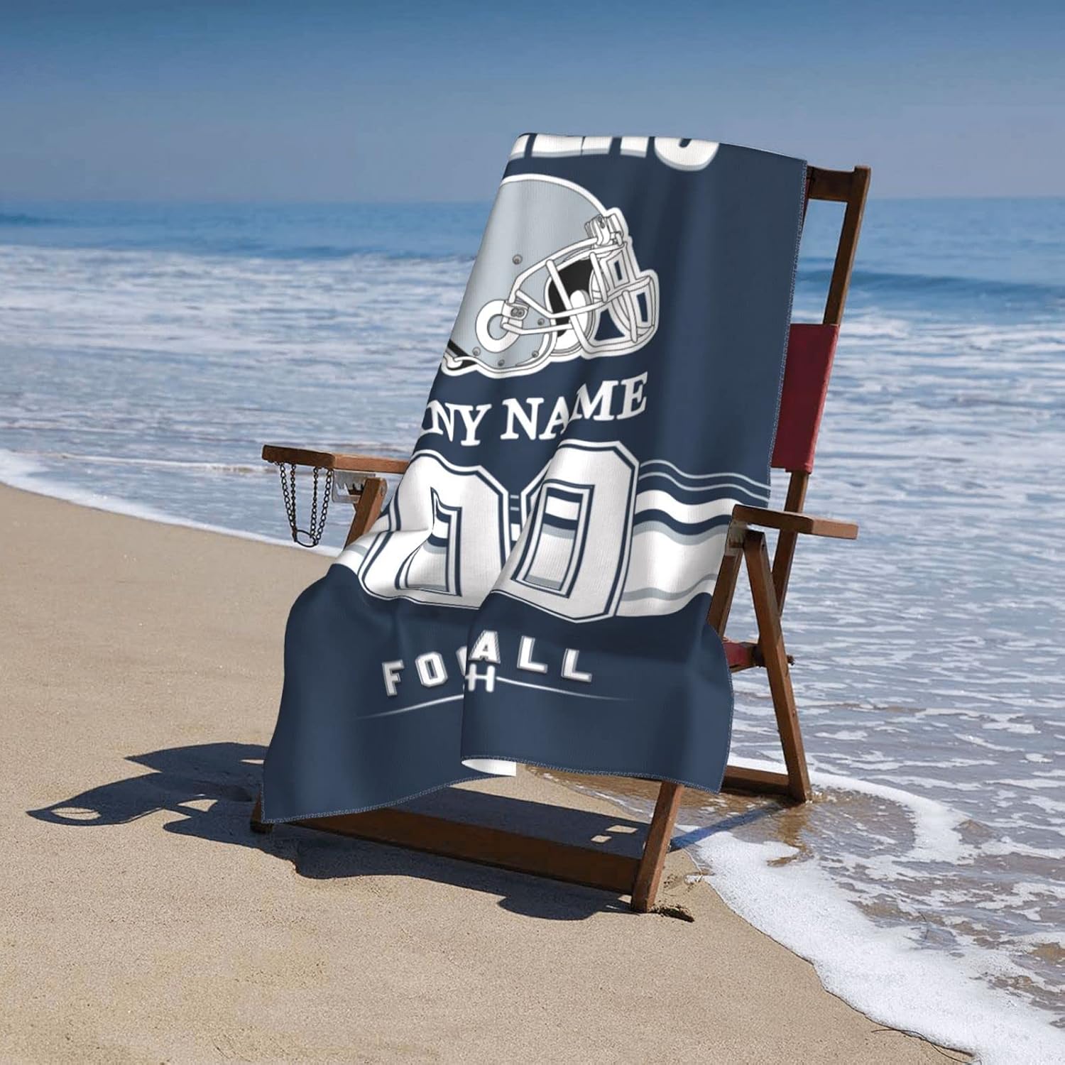 Toallas de playa personalizadas Dallas, toalla de playa personalizada con número de nombre, toalla de baño suave personalizada, manta de playa,