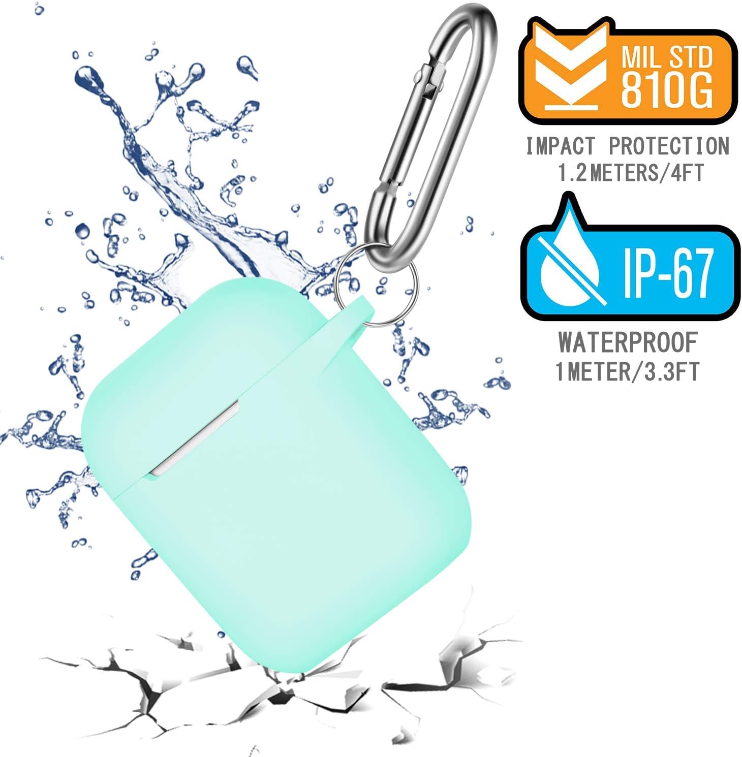 Funda para AirPods con llavero, protección completa, de silicona, accesorios para AirPods, funda para chicas con estuche de carga inalámbrico para