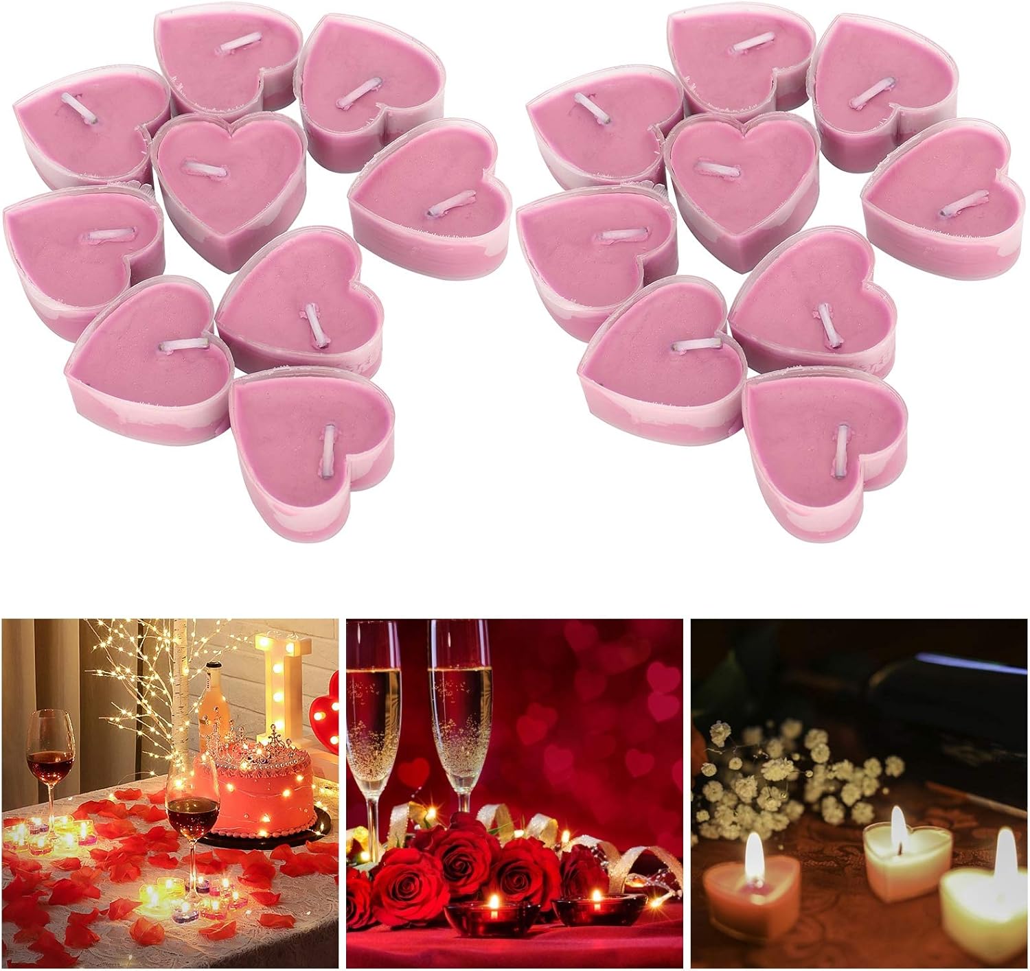 Velas en forma de corazón, adornos de velas de corazón, decoración de cumpleaños, velas creativas, cena romántica, mini faroles de cielo con