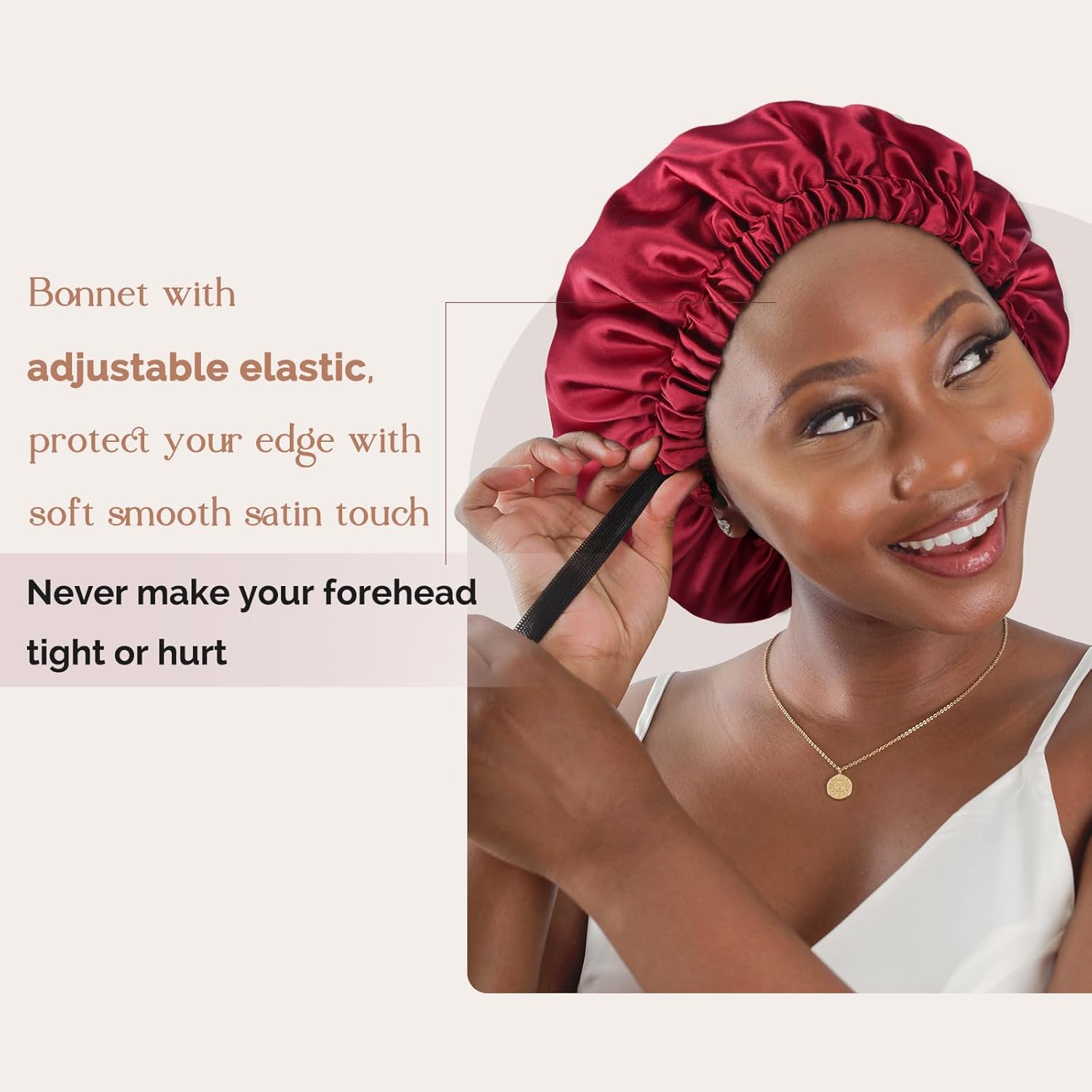 Gorro de satén de seda para el cabello para dormir, capó para el cabello para mujeres, cabello rizado y natural