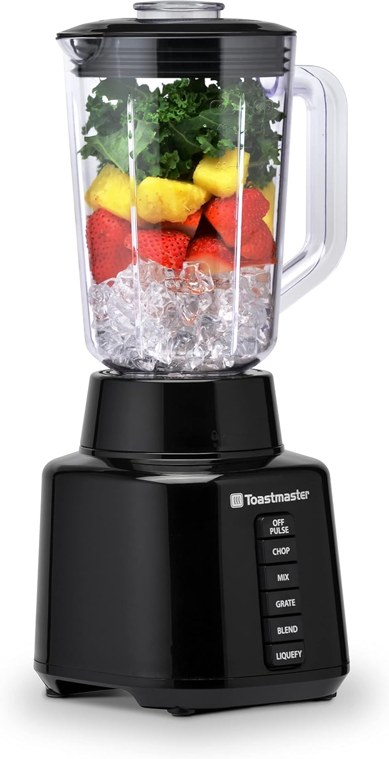 Toastmaster Batidora de 350 vatios con tarro de 48 oz sin BPA, negro, TM-600BL