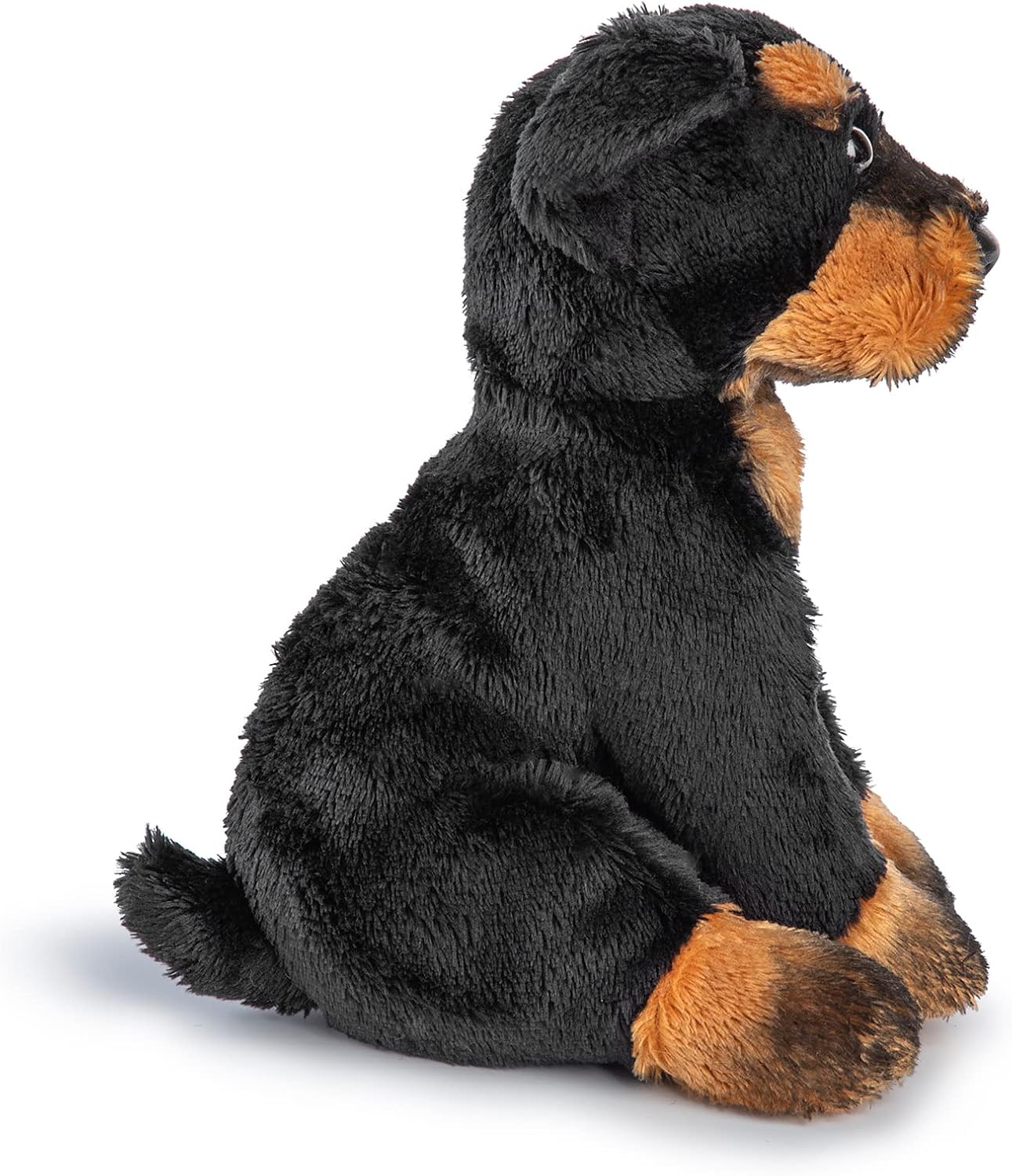 DEMDACO Rottweiler – Puf de peluche de poliéster para perro, color negro y bronceado, 6 x 5 pulgadas