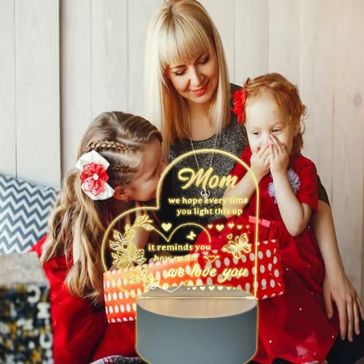 Regalos para mujeres, regalos de cumpleaños para mamá, regalos de Navidad para mujeres, lámpara de luz nocturna grabada en acrílico, regalos para