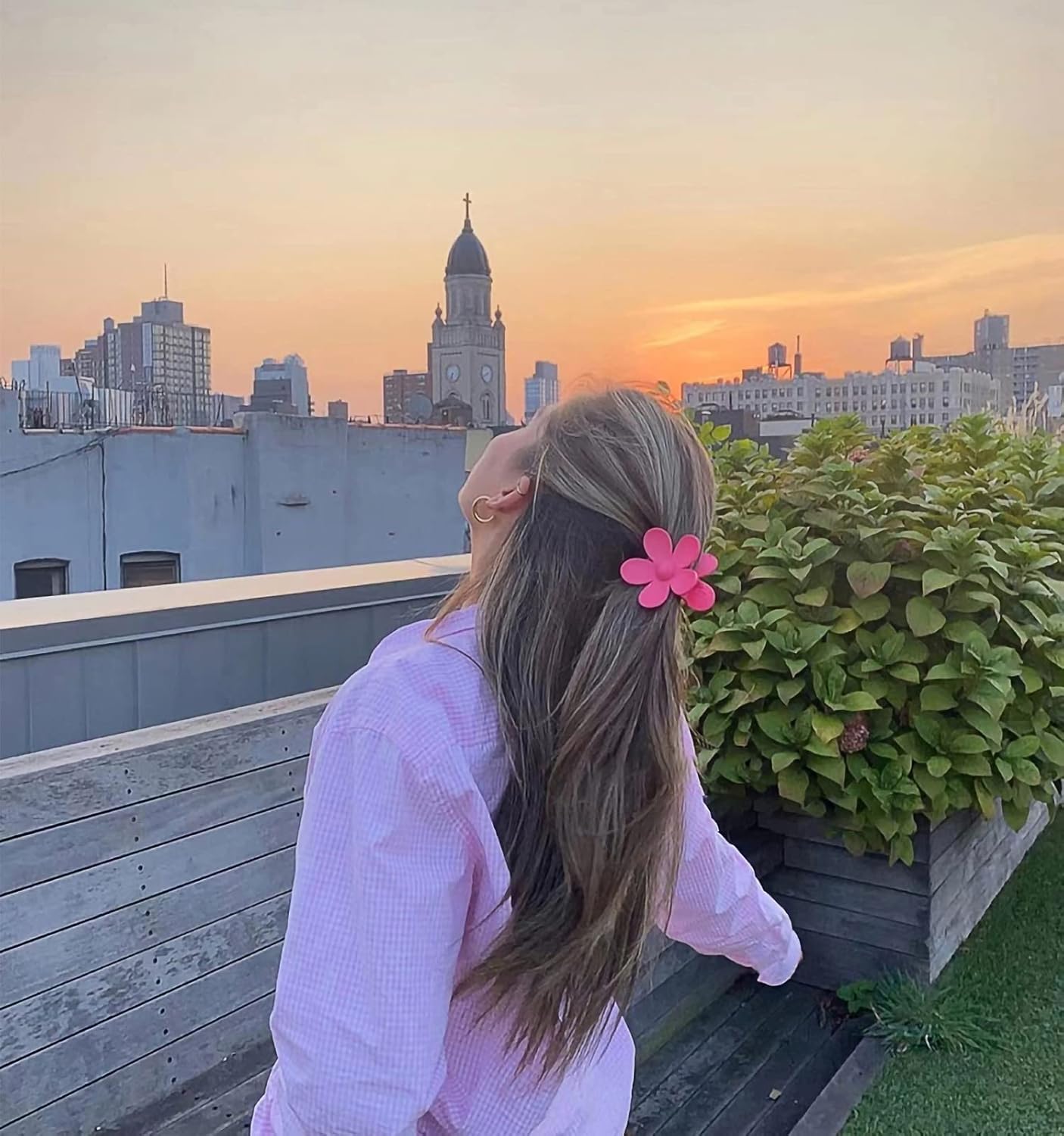 Pinzas para el pelo de flores, pinzas de flores mate para mujeres y niñas, cabello grueso, pinzas para el cabello pegajoso, agarre fuerte