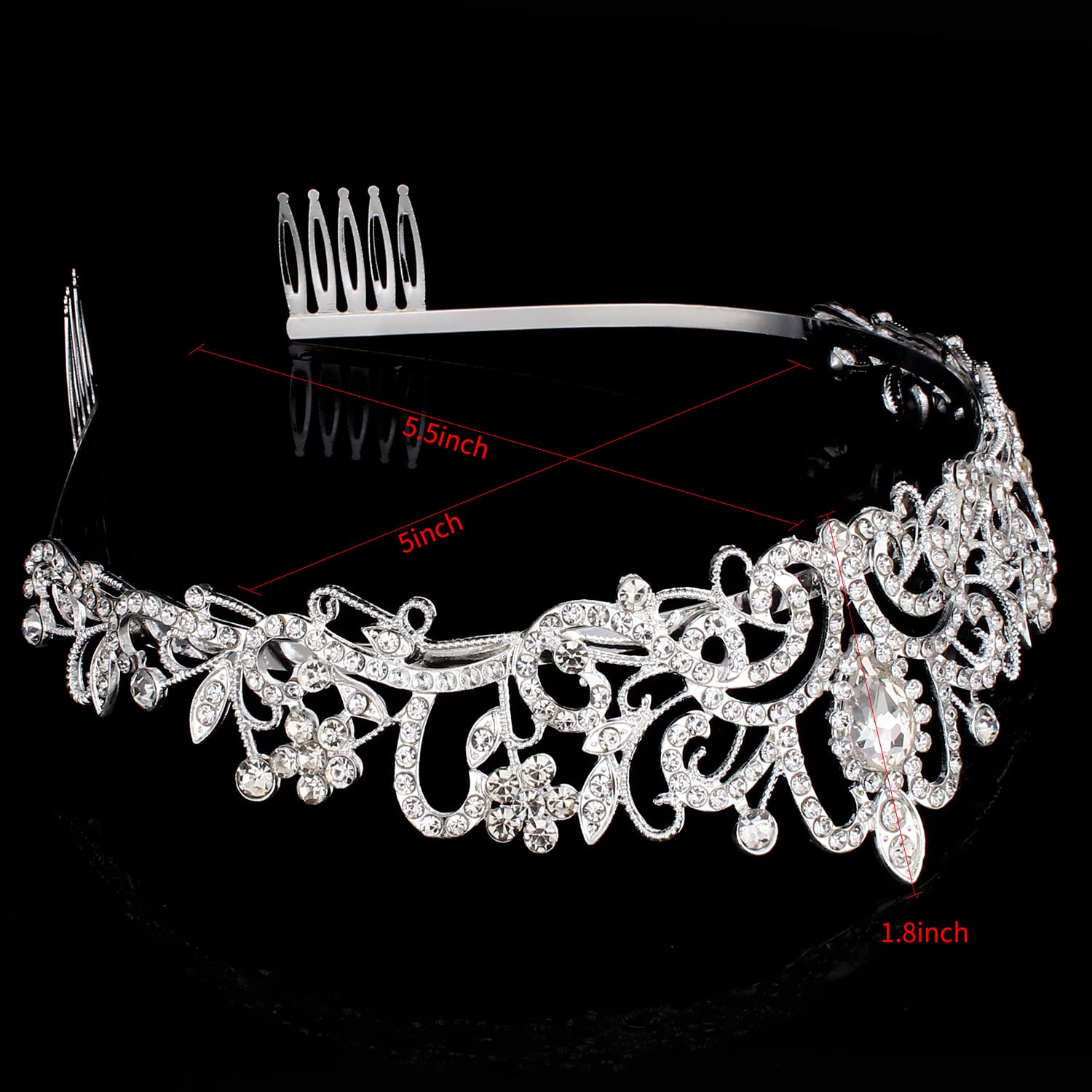 Tiaras de corona de plata para mujer, tiaras de corona de princesa y coronas para mujeres, tiaras para niñas, diadema de novia para boda, corona de