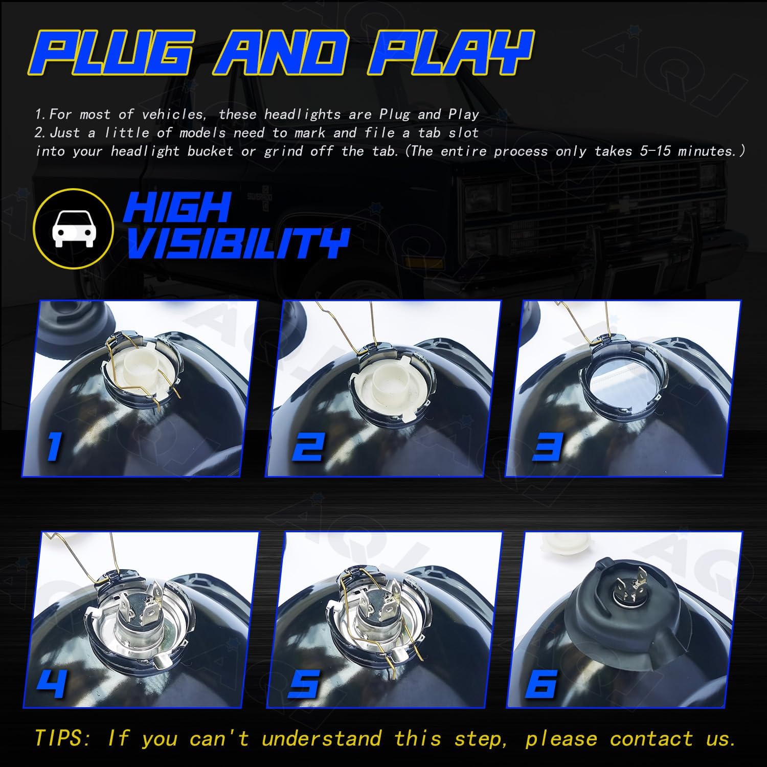 Faros delanteros de 4 x 6, luces de vidrio selladas con bombillas halógenas y LED para Toyota Land Cruiser 1988 1989 1990 – H4656 H4651 +