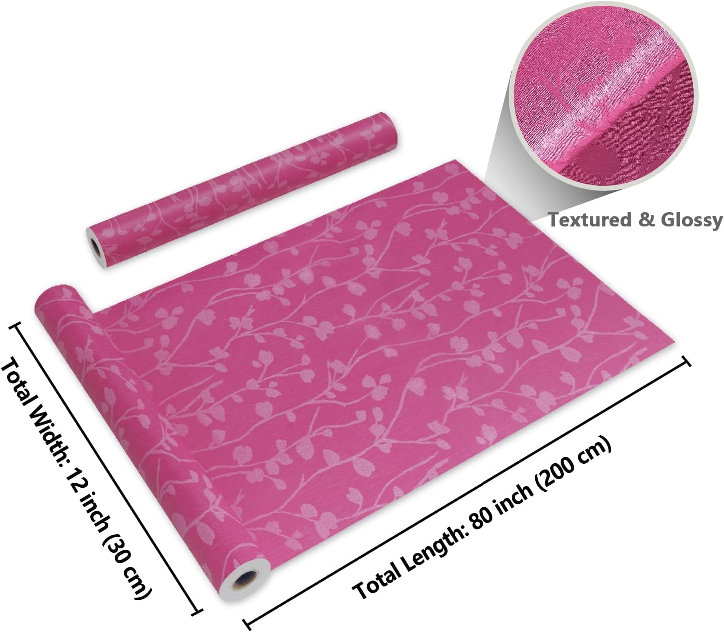 CRE8TIVE Papel tapiz de color rosa para pegar y despegar, papel adhesivo rosa sedoso para gabinetes, impermeable, autoadhesivo, extraíble, papel