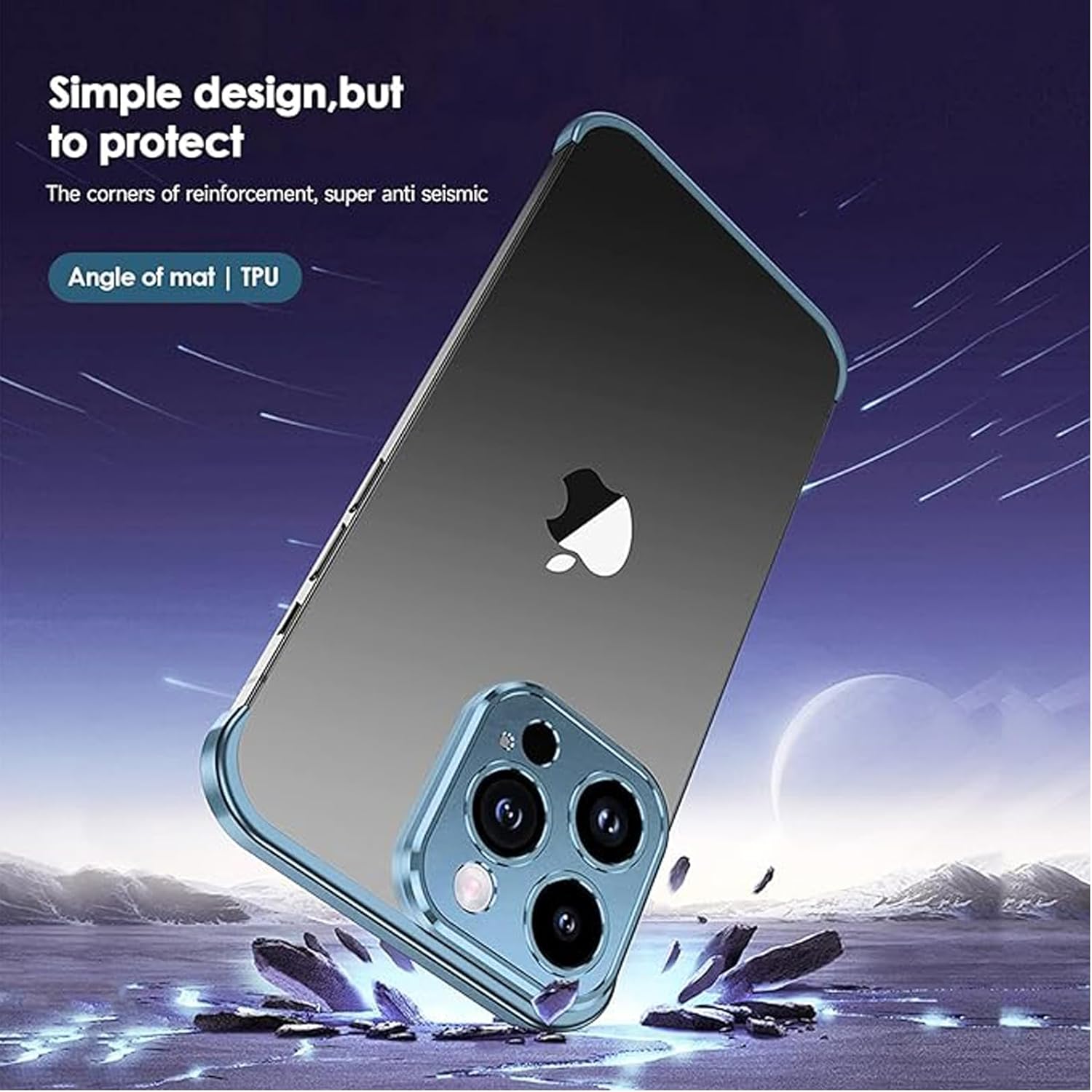 Funda de metal de aluminio suave sin marco con protector de lente de cámara, para iPhone 15 Pro Max, diseño sin espalda, compatible con carga