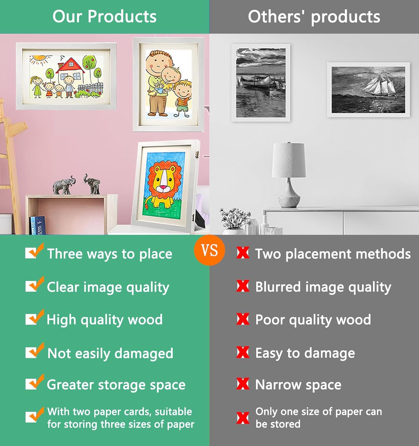 LNDMYM Marcos de arte para niños de 10 x 12.5 pulgadas, pantalla intercambiable, proyectos de arte para niños, marco de arte para niños, marco de