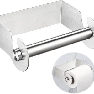 XILIMEN Soporte adhesivo de papel higiénico de níquel cepillado, soporte de pared para rollo de papel higiénico, soporte para rollo de papel XILIMEN Soporte adhesivo de papel higiénico de níquel cepillado, soporte de pared para rollo de papel higiénico, soporte para rollo de papel