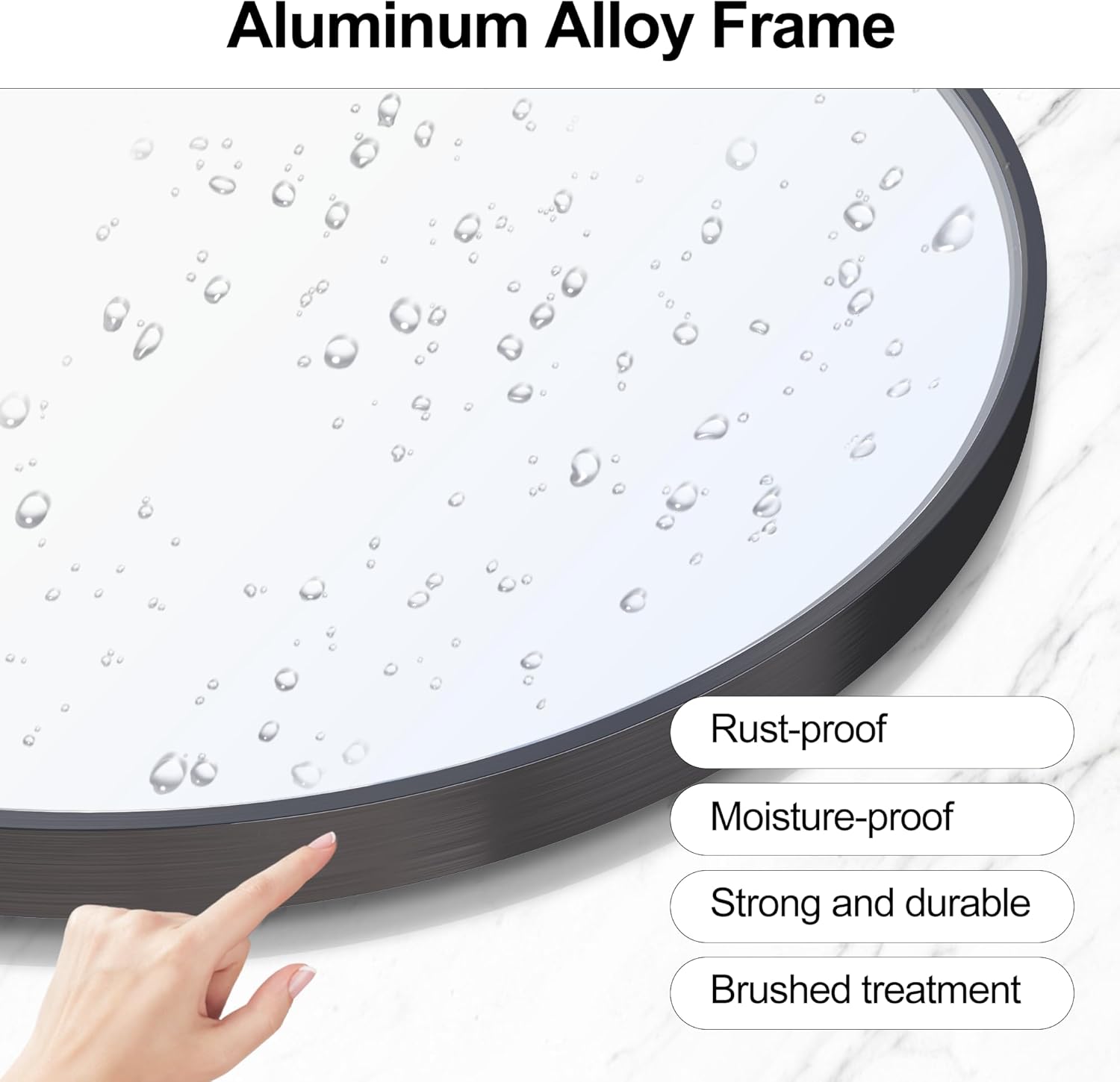 Espejo de baño arqueado de 24 x 36 pulgadas con aleación de aluminio negro con marco mate, para dormitorio, tocador, entrada, sala de estar