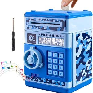 Hucha para niños, mini cajero automático de papel con desplazamiento automático, caja de ahorro de dinero con contraseña, efectivo y monedas, caja Hucha para niños, mini cajero automático de papel con desplazamiento automático, caja de ahorro de dinero con contraseña, efectivo y monedas, caja