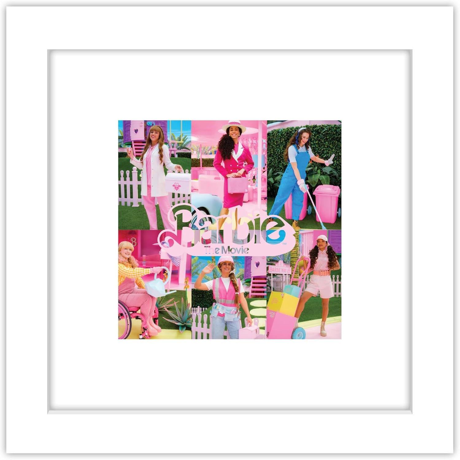 Trends International Gallery Pops Mattel Barbie The Movie – Póster gráfico de pared de Barbie, 12.00 x 12.00 pulgadas, versión de marco blanco