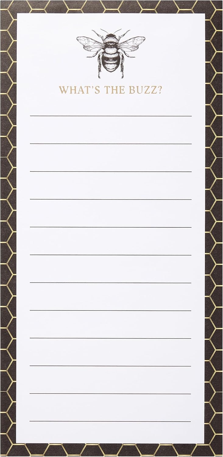 C.R. Gibson Bloc magnético de lista de notas de Honeycomb Hive ‘What’s The Buzz’ (CM1-25361)
