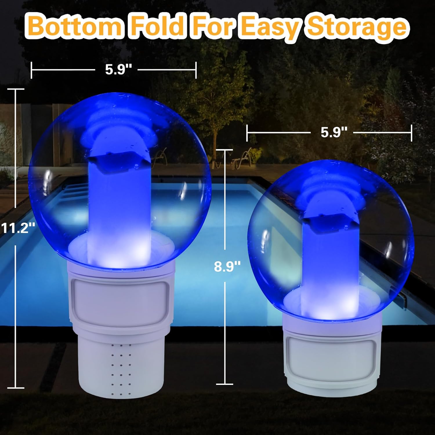 Flotador de cloro para piscina, flotador de cloro con luces de llama solares, dispensador de cloro flotante, flotador de cloro para bañera de