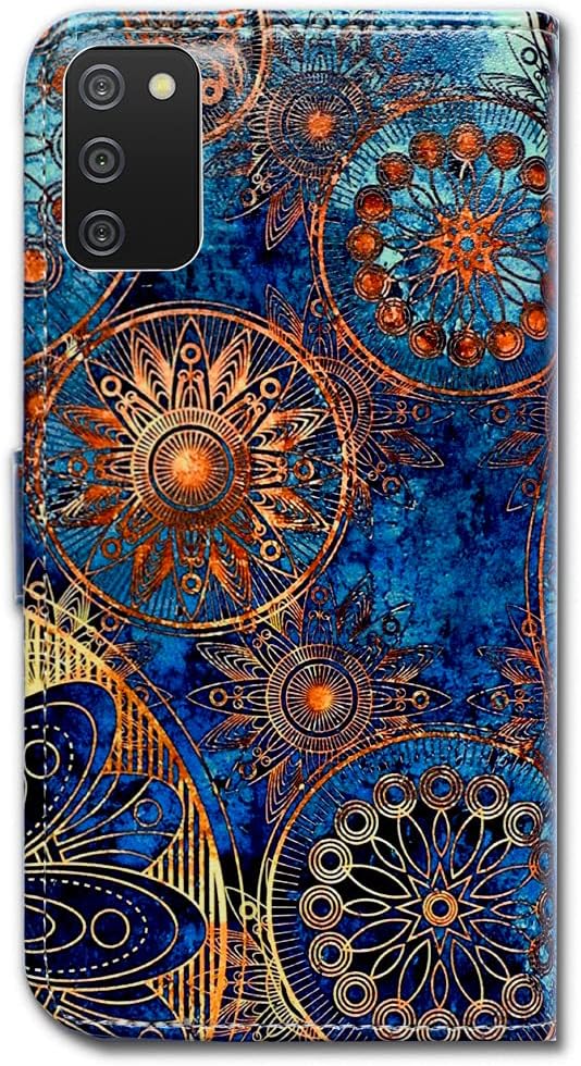 Bcov Funda para Samsung Galaxy A02s, funda para Samsung A02s, diseño de mandala circular de colores magníficos para teléfono con ranura para