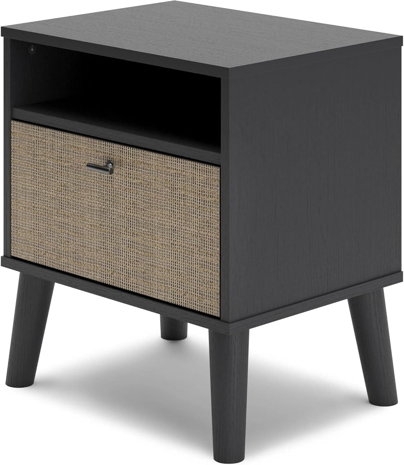 Signature Design by Ashley One Night Stand Charlang Mid-Century Moderna Mesita de noche con 1 cajón, 20 pulgadas de ancho x 15 pulgadas de