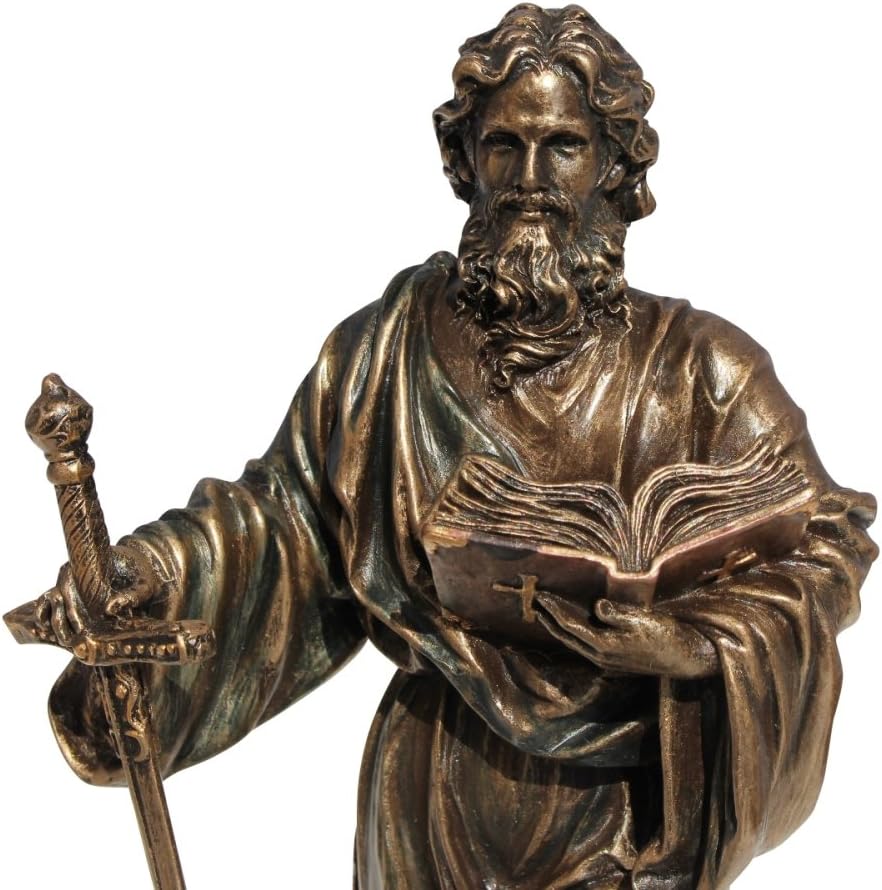US Figura de color bronce de San Pablo, el apóstol de los gentiles de 7.88 pulgadas