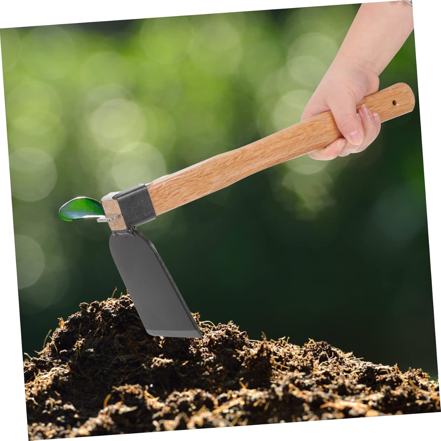 Yardwe Manejar Azada Jardín Hierro Conveniente Ligero Cabeza De Mano Excavación De Madera Jardinería Herramienta De Deshierbe Flor De Mano Suelo