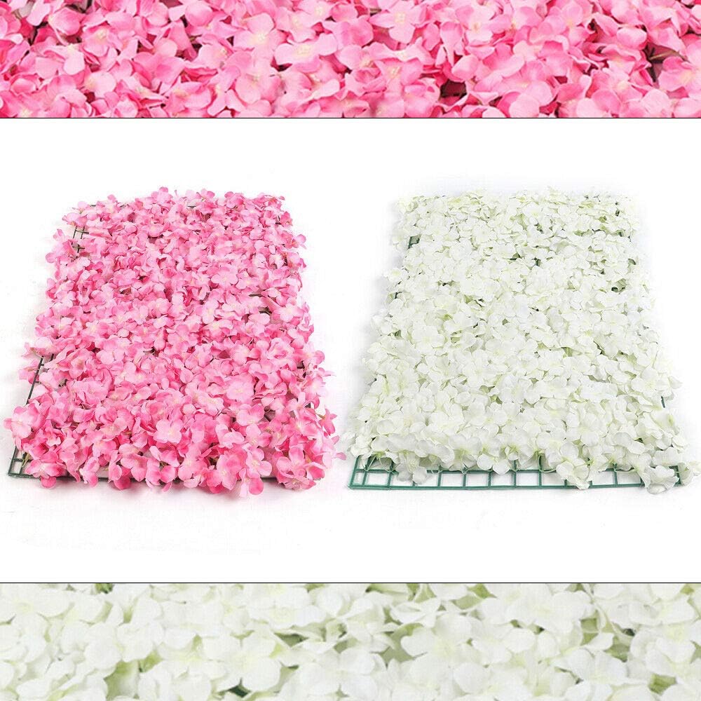 TBVECHI Paneles de flores para decoración de pared, panel de fondo de pared de flores artificiales, decoración de flores, 23.6 x 15.7 in (24 x 16