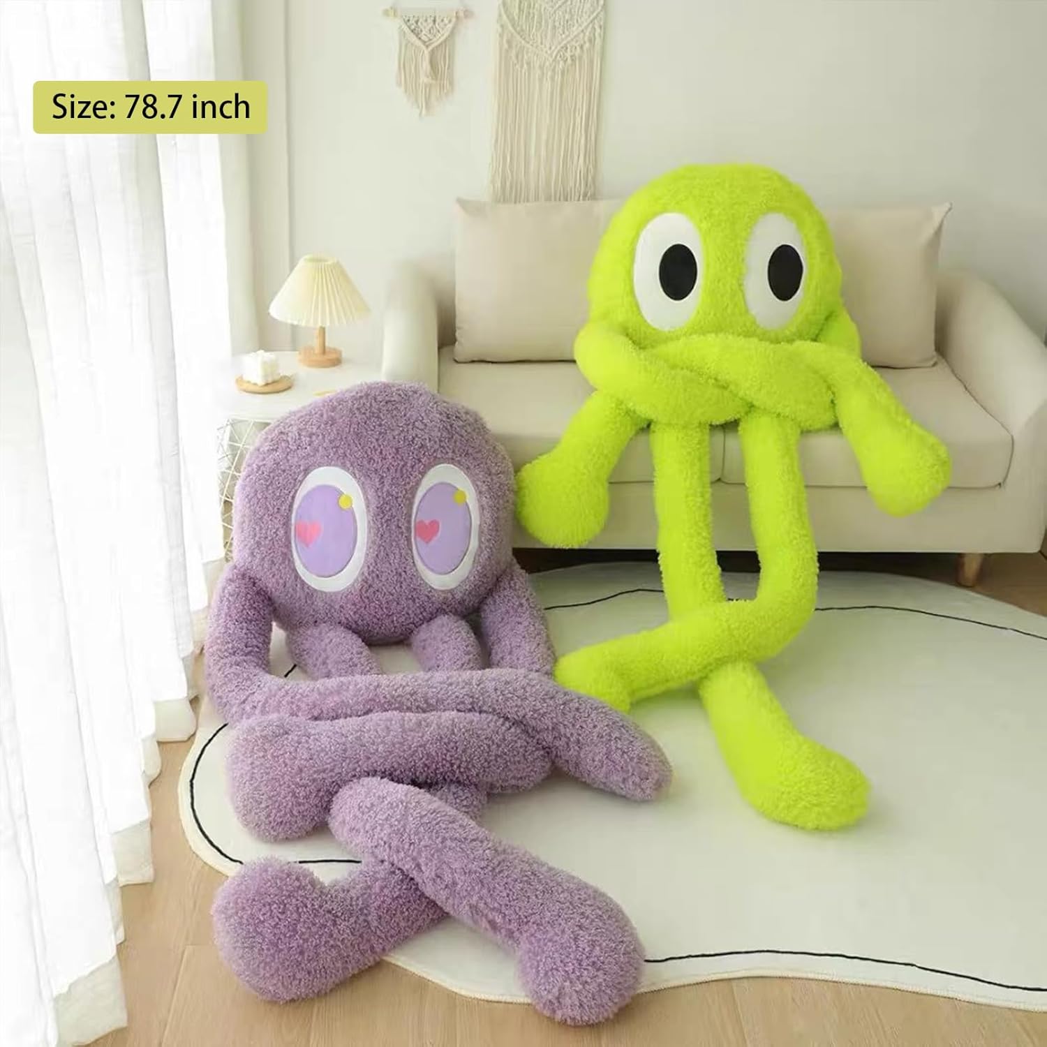 Animales de peluche de pulpo, juguete gigante de pulpo de patas largas, 78.7 pulgadas, suave pulpo de peluche, almohada de peluche de animales del
