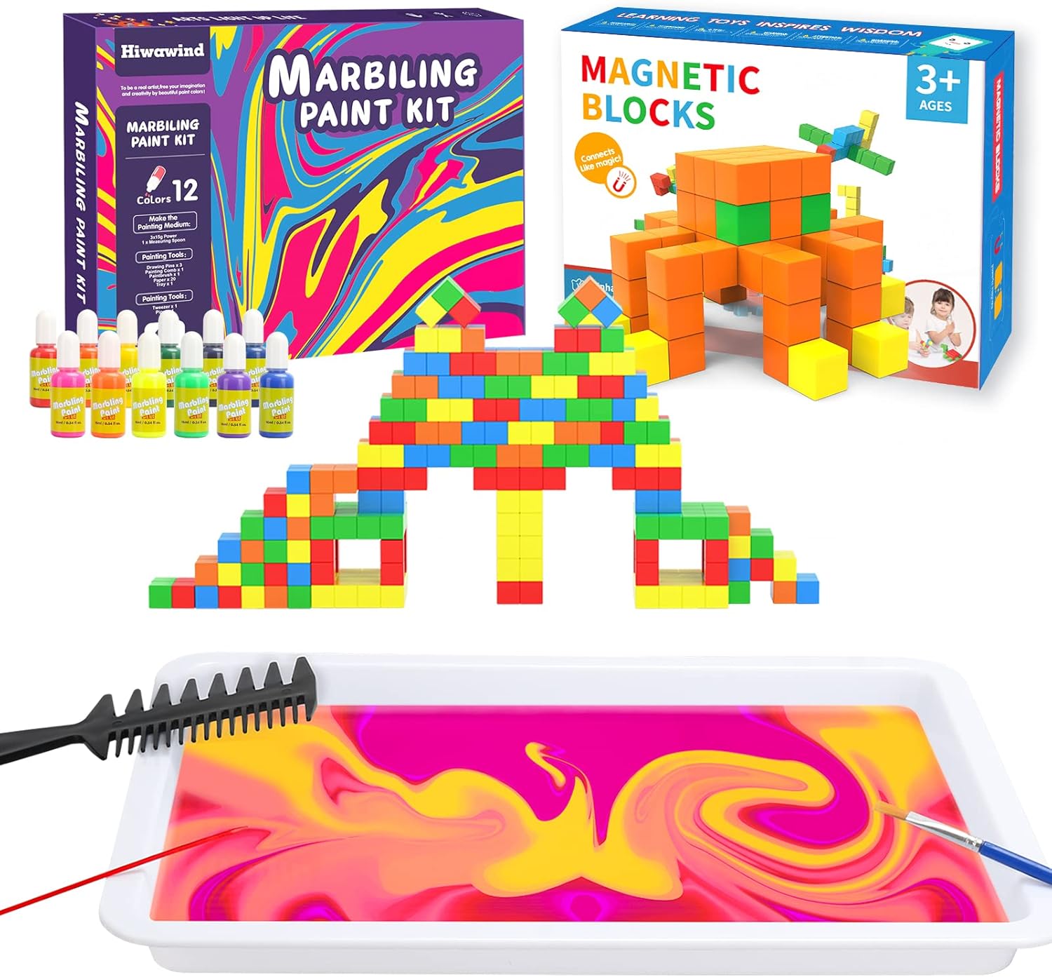 Bloques magnéticos para niños pequeños, artes y manualidades para niños de 8 a 12 años, 6 a 8, regalos ideales para niñas y niños de 6, 7, 8, 9, 10,