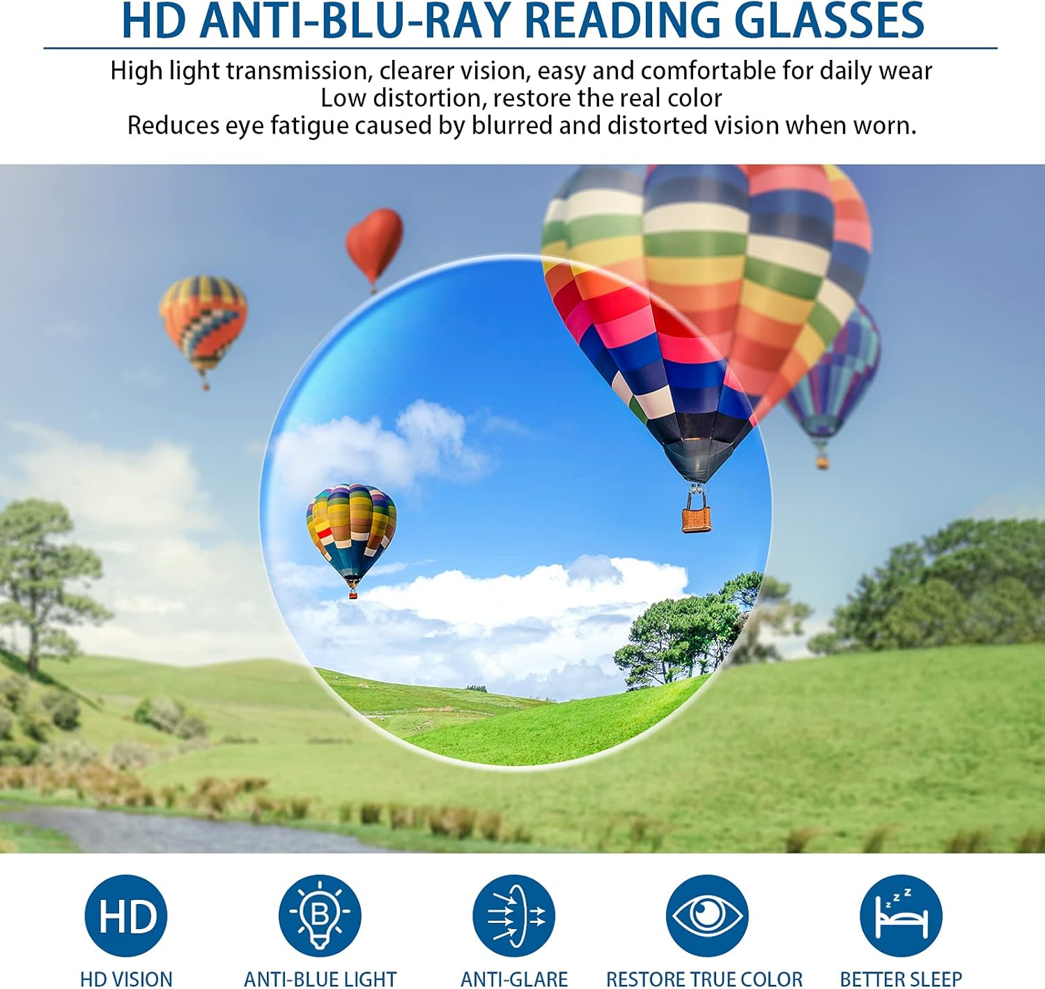 BONCAMOR Lentes de lectura multienfoque progresivo para hombres y mujeres paquete de 3 unidades antifatiga ocular de calidad para lectores de - Imagen 5