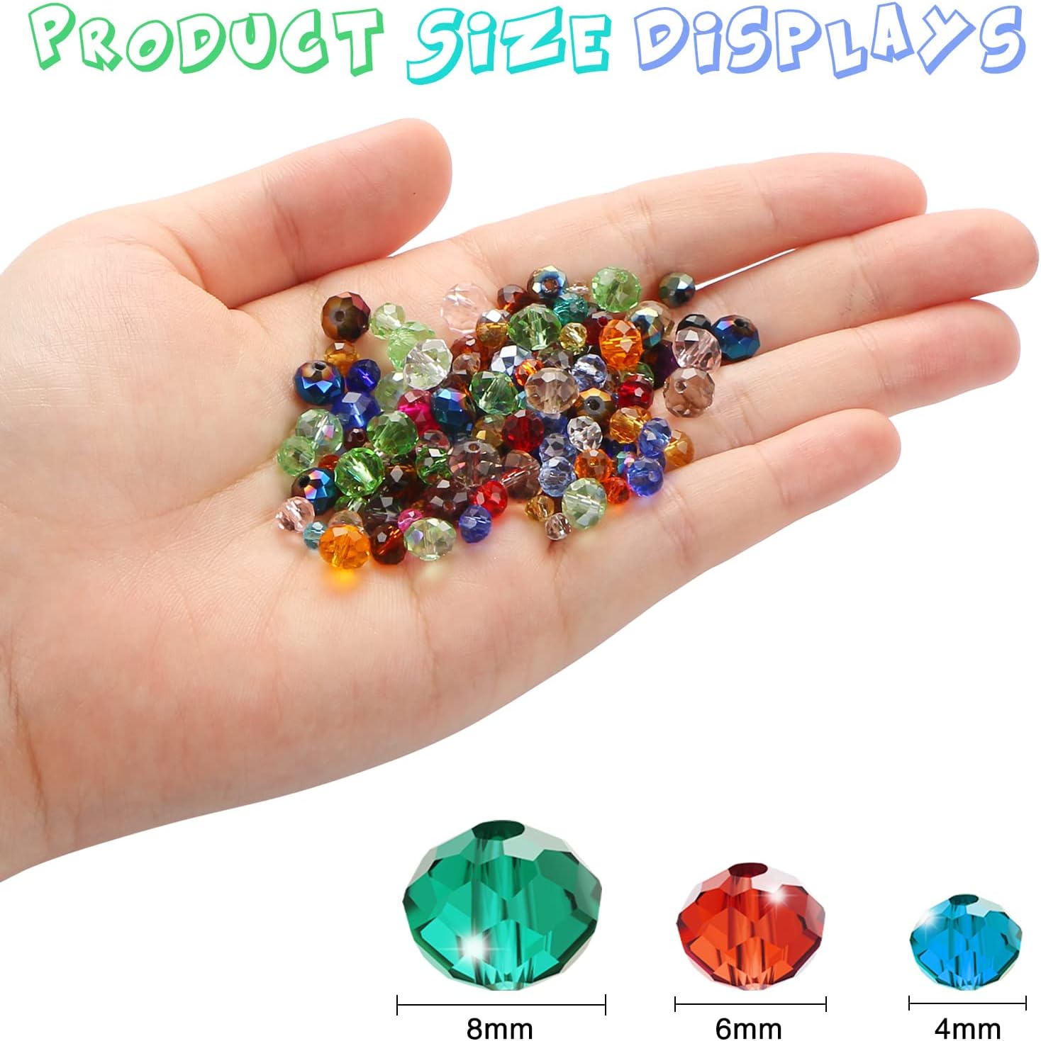 MIKIMIQI 560 cuentas de cristal Briollete para hacer joyas, cuentas de cristal Rondelle facetadas con caja, cuentas espaciadoras de cristal para