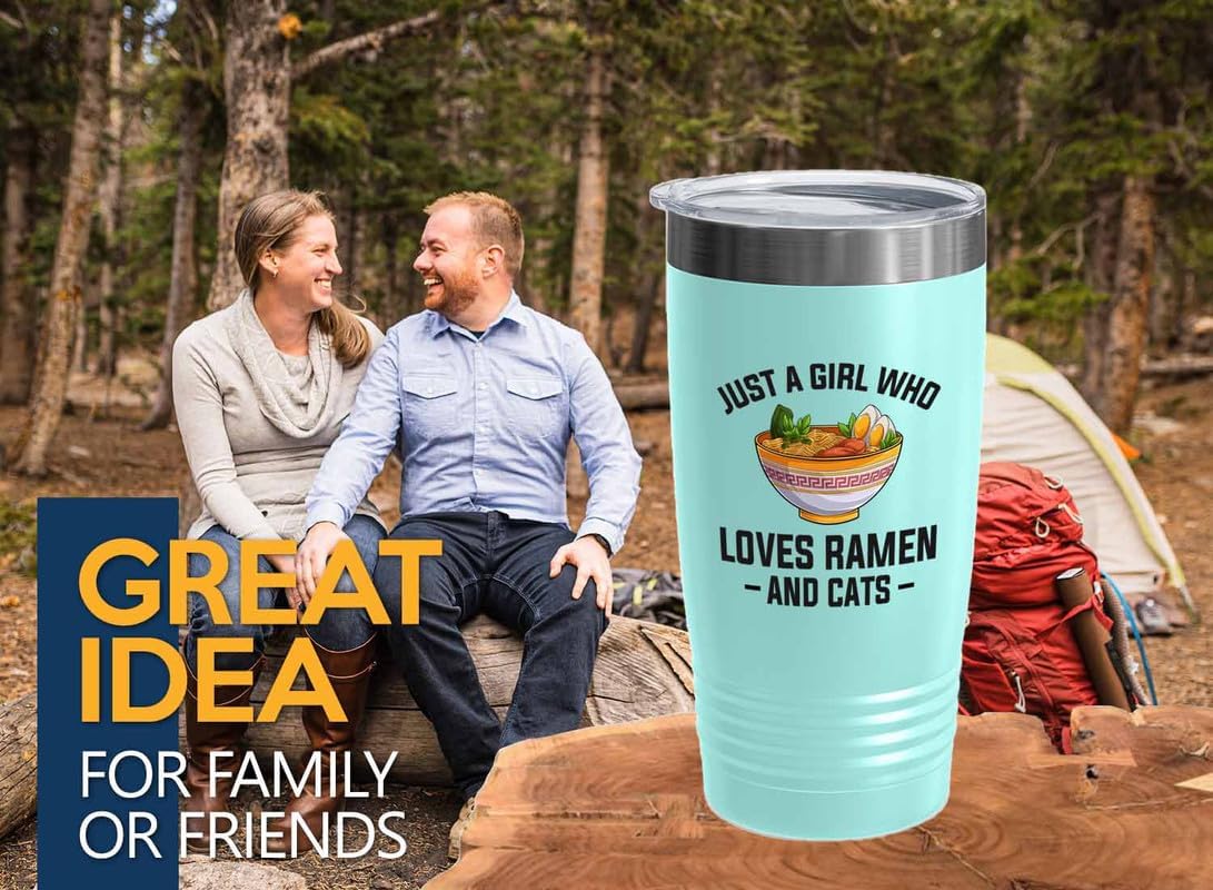 Ramen Lover Teal Edition Vaso de 20 onzas  Just a girl who loves  Food Lovers pollo, calabaza, vegetariano, despensa, fideos picantes