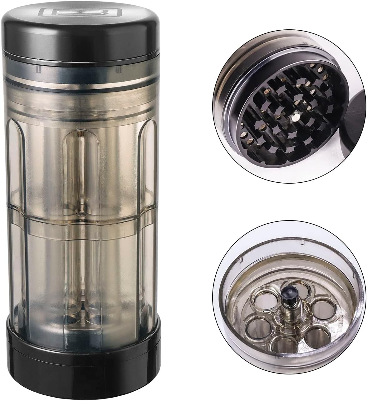 Free Boy Amoladora de aluminio grande de 2.8 pulgadas, cargador de cono transparente y almacenamiento 3 en 1, máquina de llenado de prerollo de