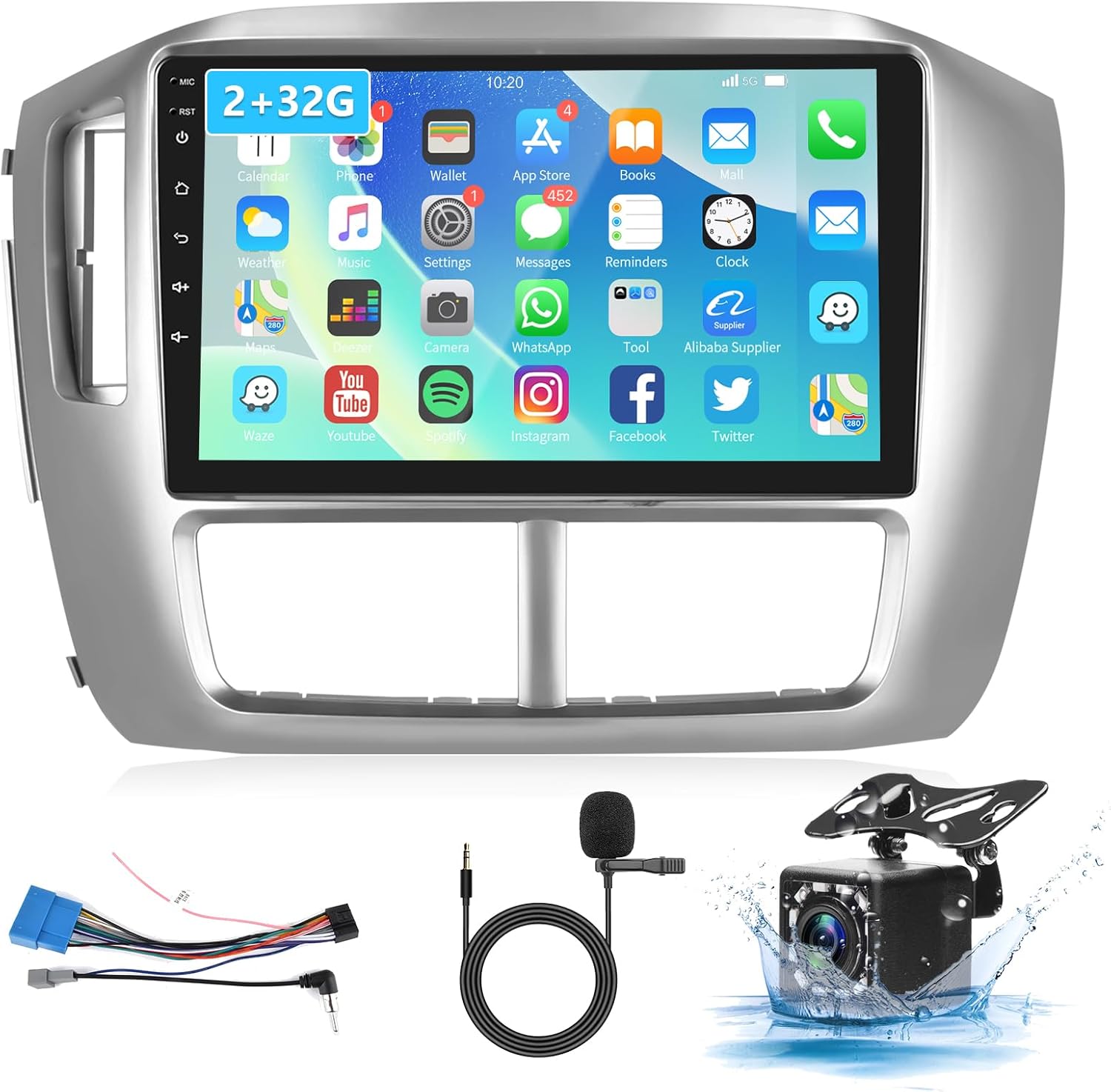 Para Honda Pilot 2006-2008 Android Car Stereo 2+32G con WiFi Navegación GPS Reproductor de radio Espejo Link para AndroidiOS Teléfono 9 pulgadas HD