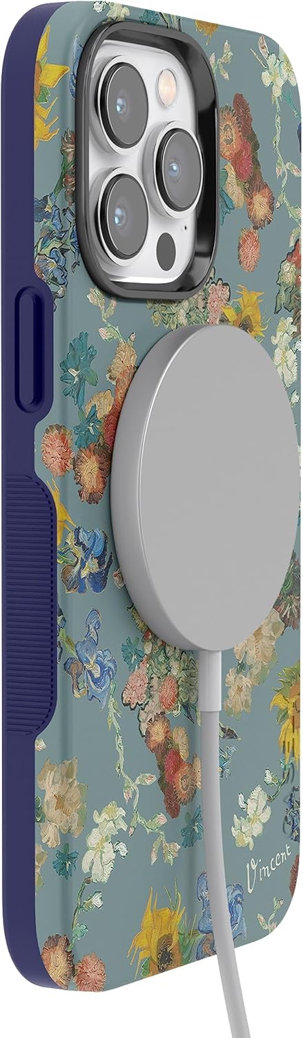 Casely Funda para iPhone 14 Pro  Flores de Van Gogh  50 aniversario  Compatible con MagSafe  Funda de teléfono iPhone 14 Pro
