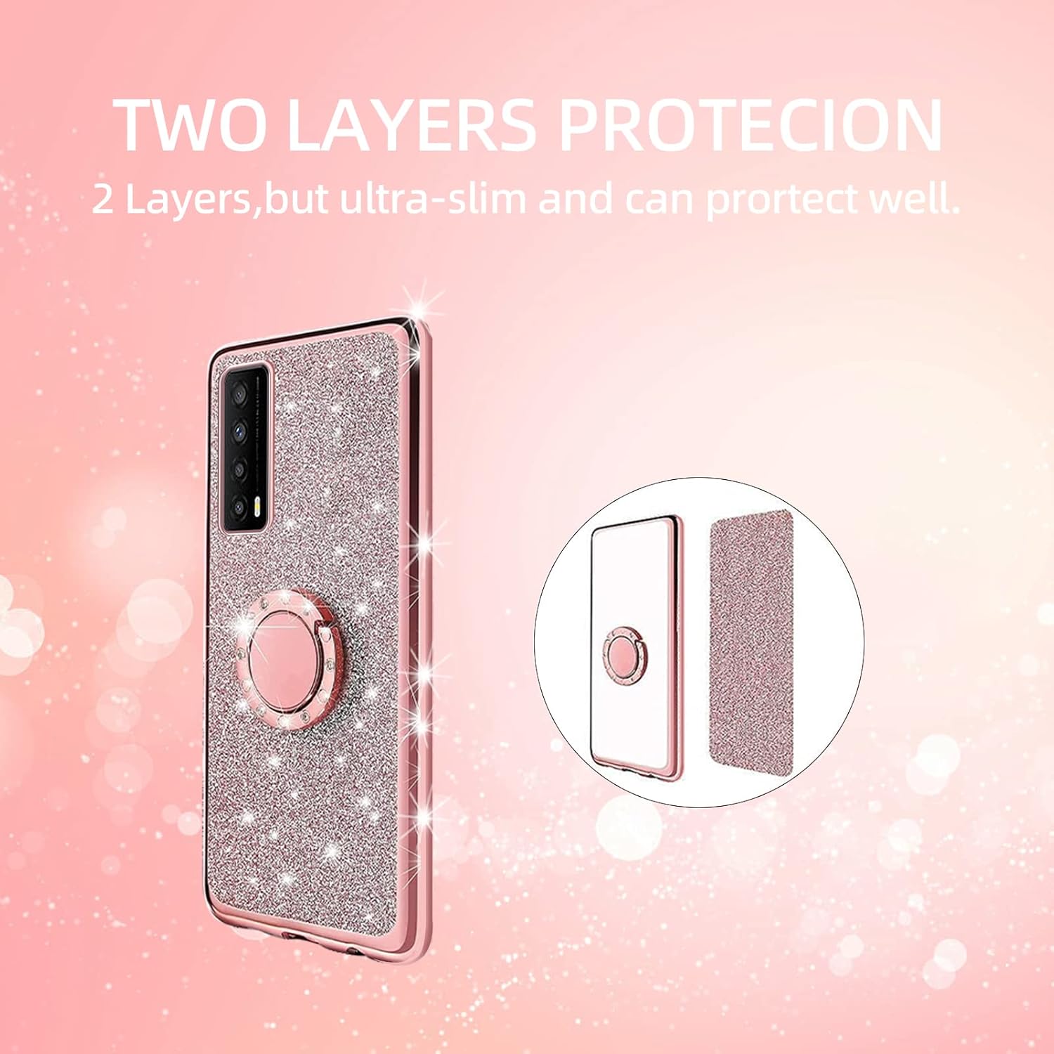KuDiNi TCL Stylus 0.18 oz – Funda para teléfono TCL Stylus 0.18 oz, para mujeres y niñas, con purpurina de TPU suave, transparente, de lujo, con