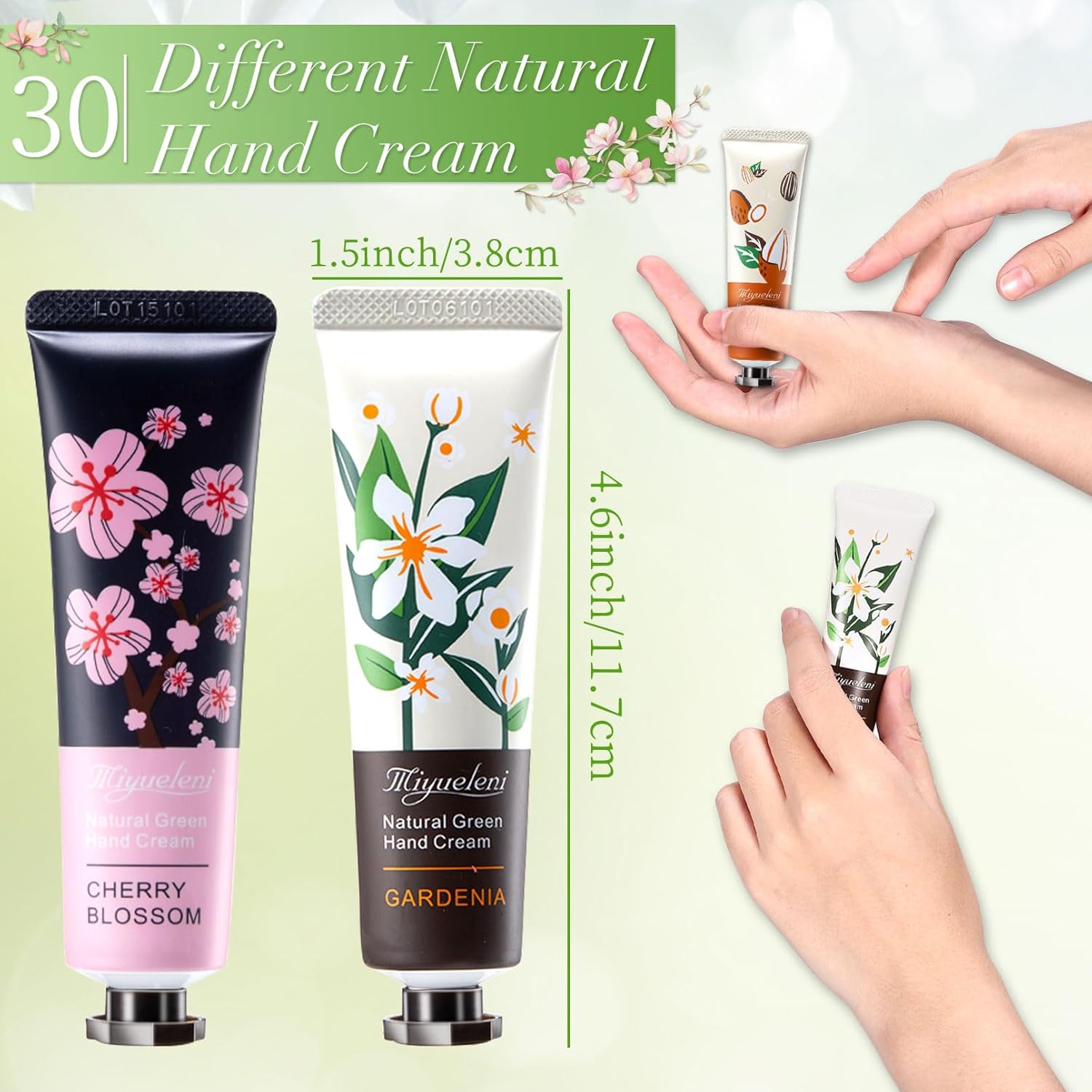Paquete de 30 cremas de manos de regalo, loción natural de manos con fragancia vegetal para manos secas y agrietadas, crema hidratante para el