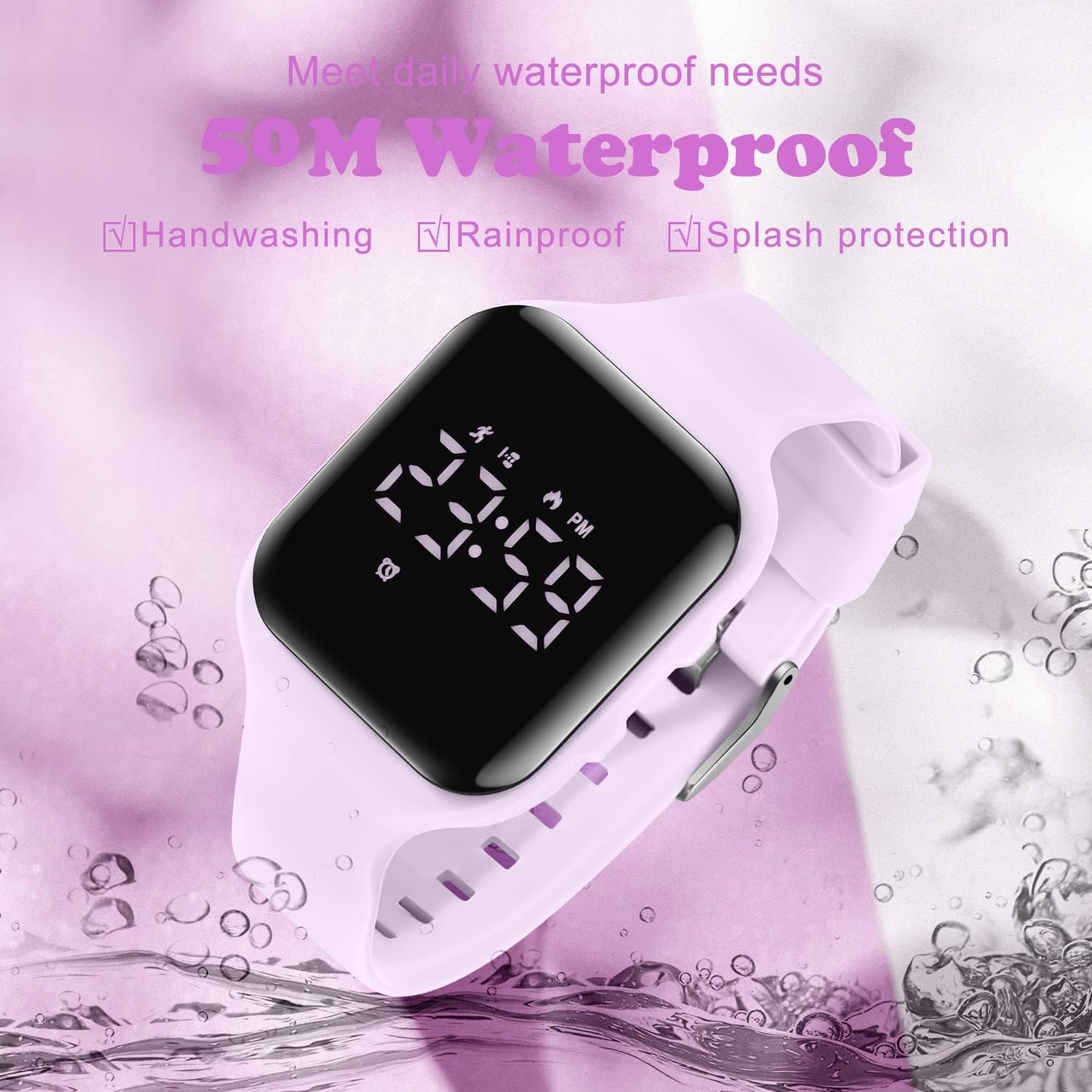 NN BEN NEVIS Reloj digital para niños y niñas, reloj deportivo con rastreador de fitness, reloj despertador, cronómetro, sin aplicación y resistente