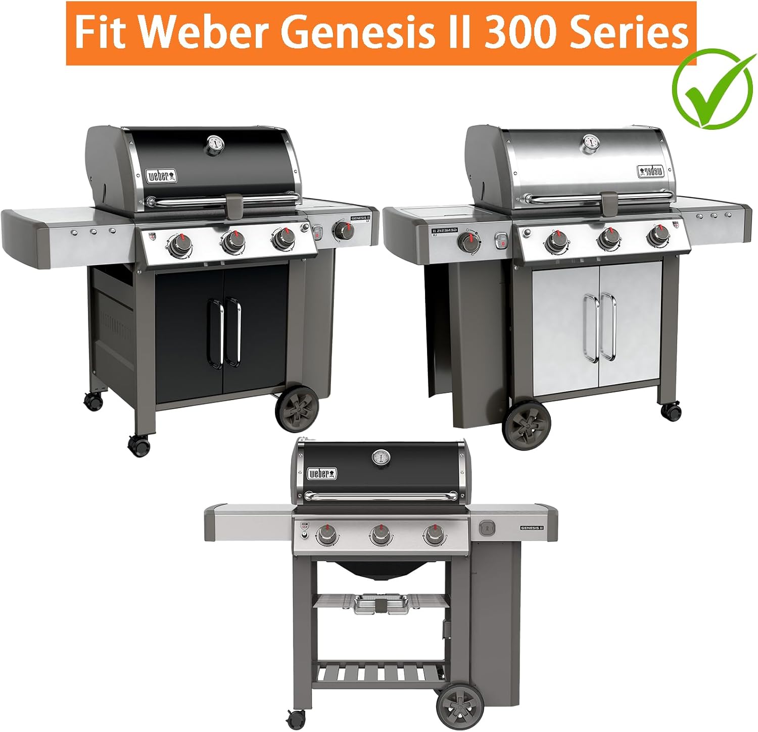 6788 Plancha de tamaño completo para parrillas de gas Weber GS4 Genesis II serie 300, inserto de parrilla superior plana con asas para Weber Genesis