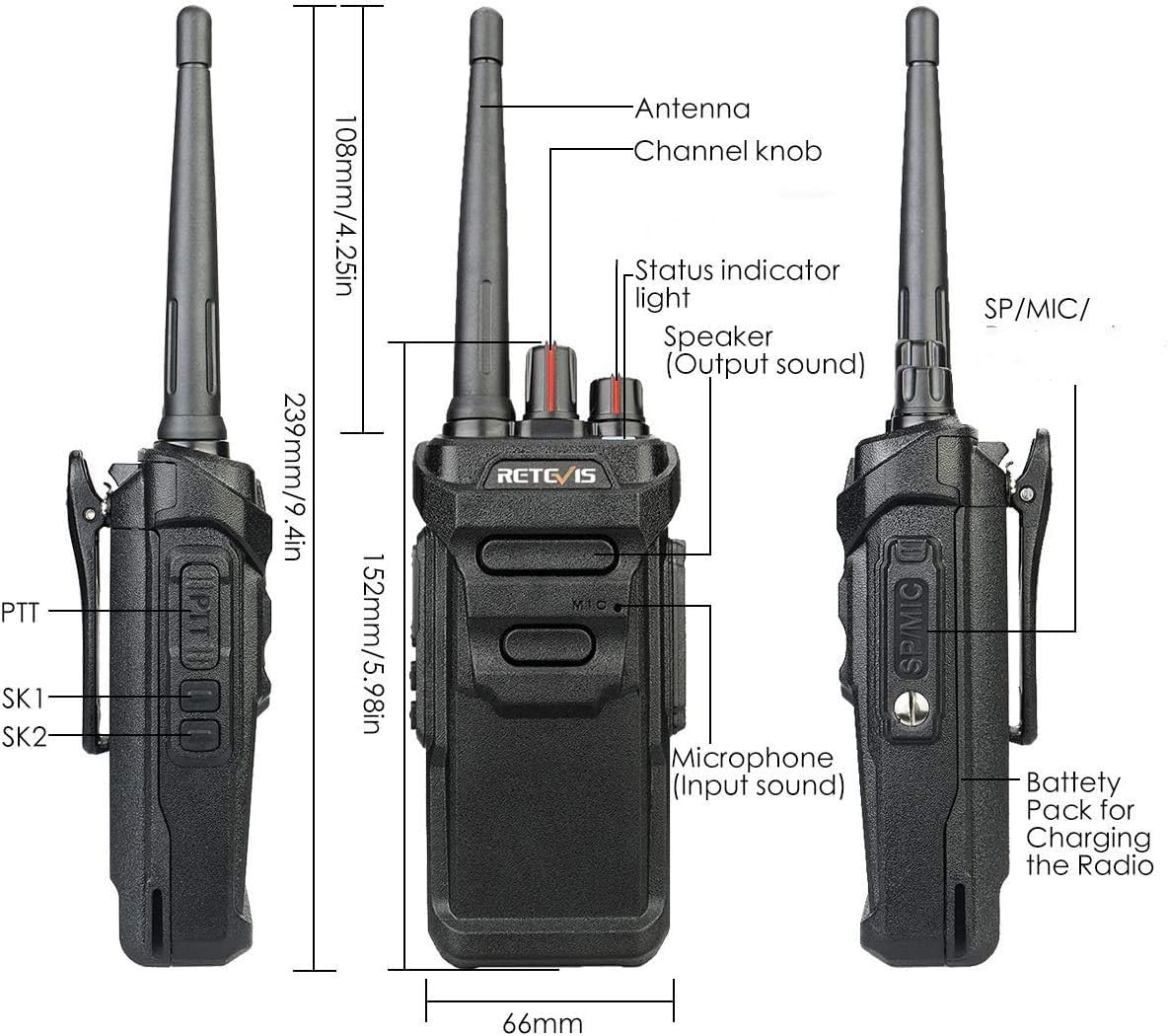 Retevis Walkie Talkie impermeable RT48 IP67 (paquete de 6) Paquete Retevis RT48 impermeable Walkie Talkie (paquete de 2)