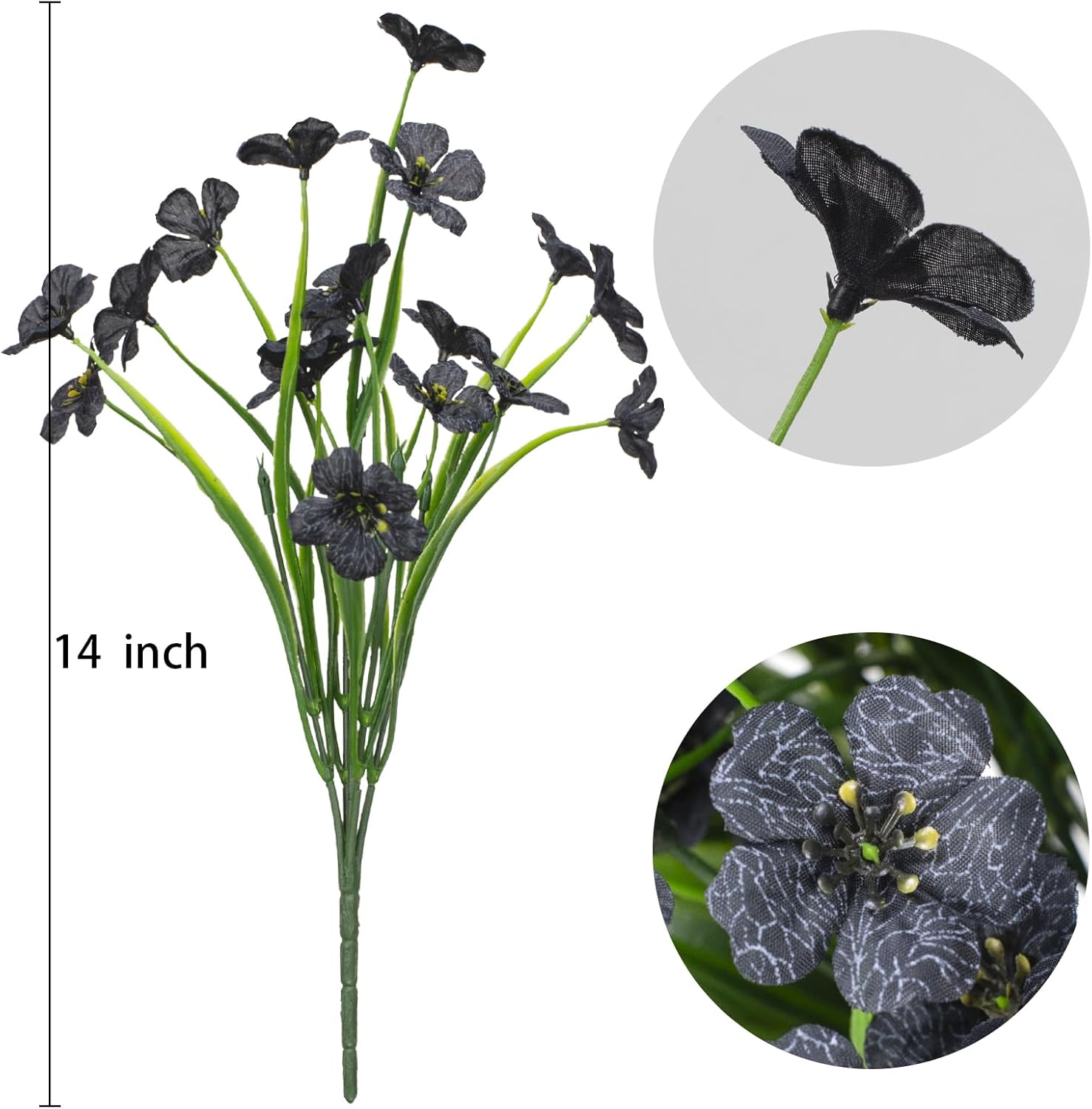 15 Bundles Artificial Flowers UV Resistant Outdoor Plants No Fade Faux Plastic Shrubs Fake Silk Flowers Window Box Garden Porch Home