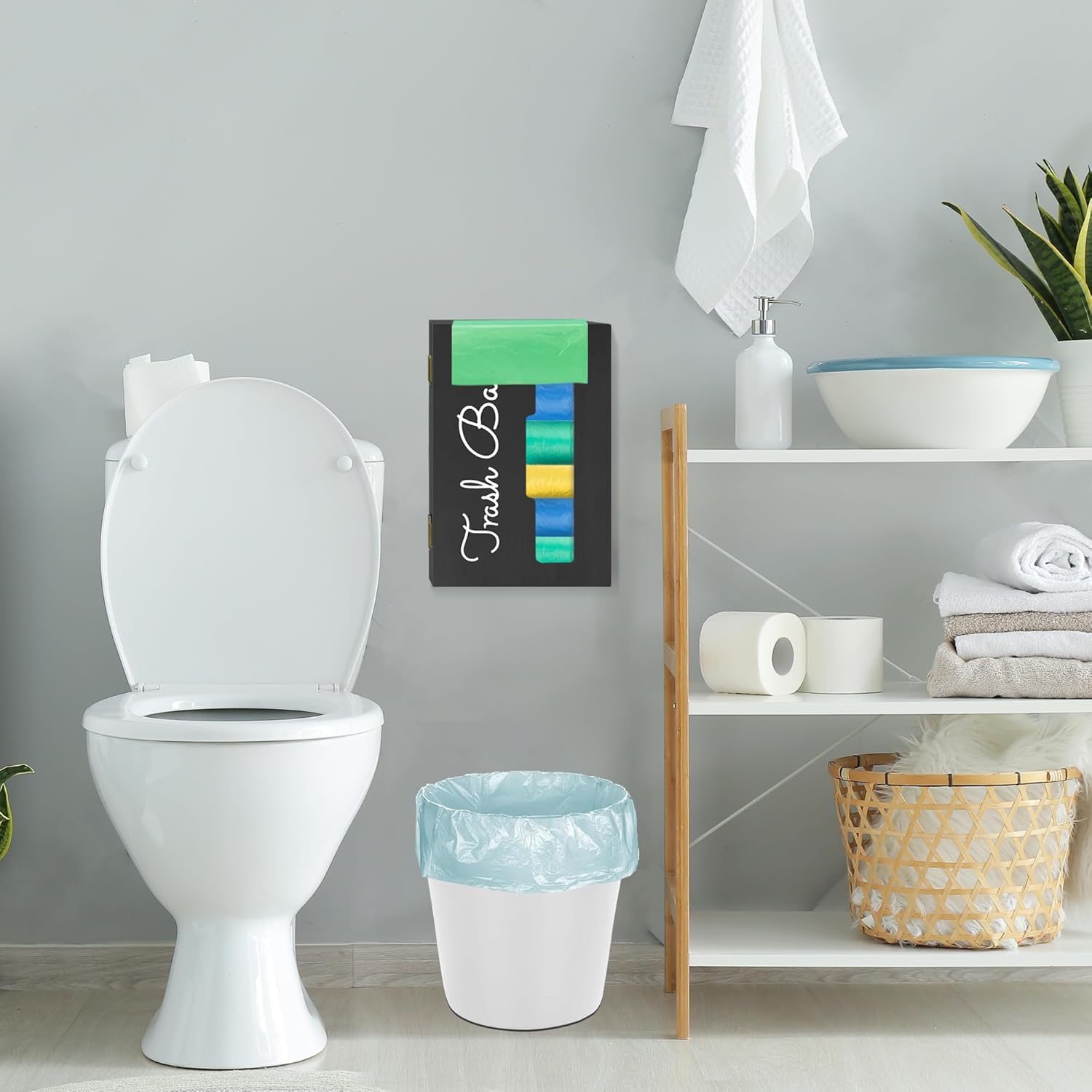 Dispensador de bolsas de basura extragrande, soporte de bolsa de plástico montado en la pared, soporte para bolsa de basura para gabinete, soporte