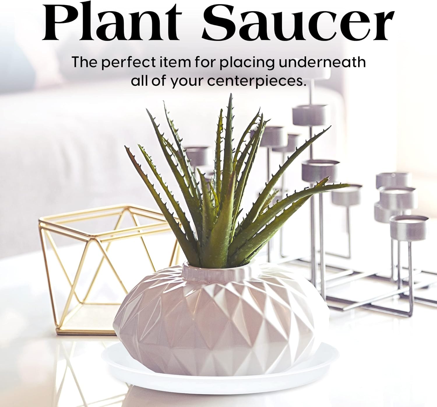 SLS SUPPLY FLORA – Platos duraderos para plantas, paquete de 6 pulgadas, platillo para macetas, elegantes platillos para interiores y exteriores,