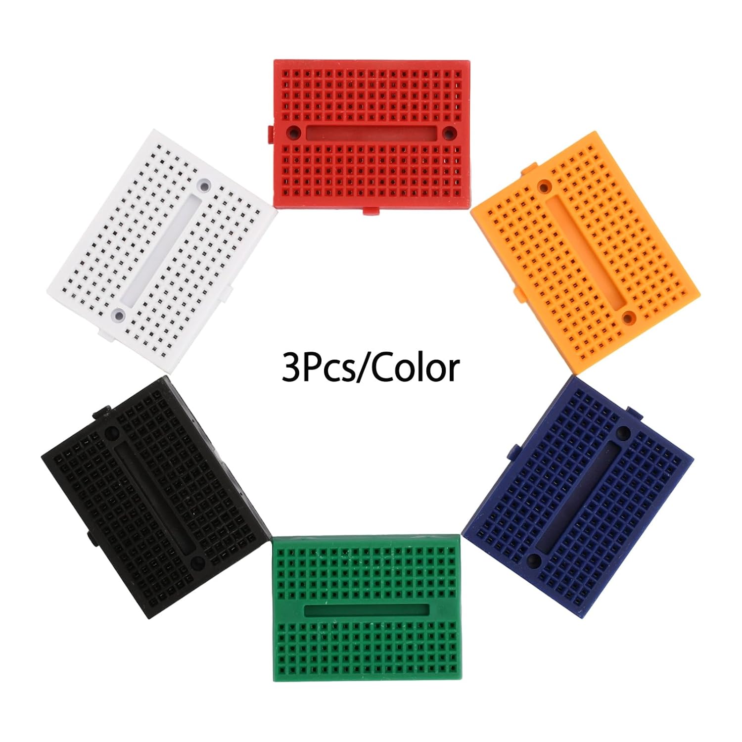 FORIOT 18pcs 170 agujeros colorido mini placa de pan sin soldadura para Arduino Proto Shield Distribución Bloque de conexión (cada color incluye 3