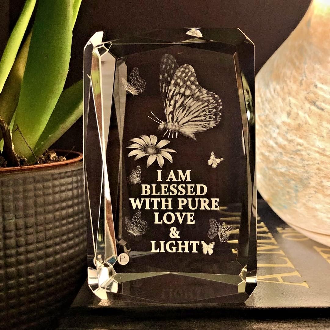 Mariposa decoración del hogar, cristal 3D K9 para amantes de las mariposas, regalo para todos y todas las ocasiones, figura grabada con láser en
