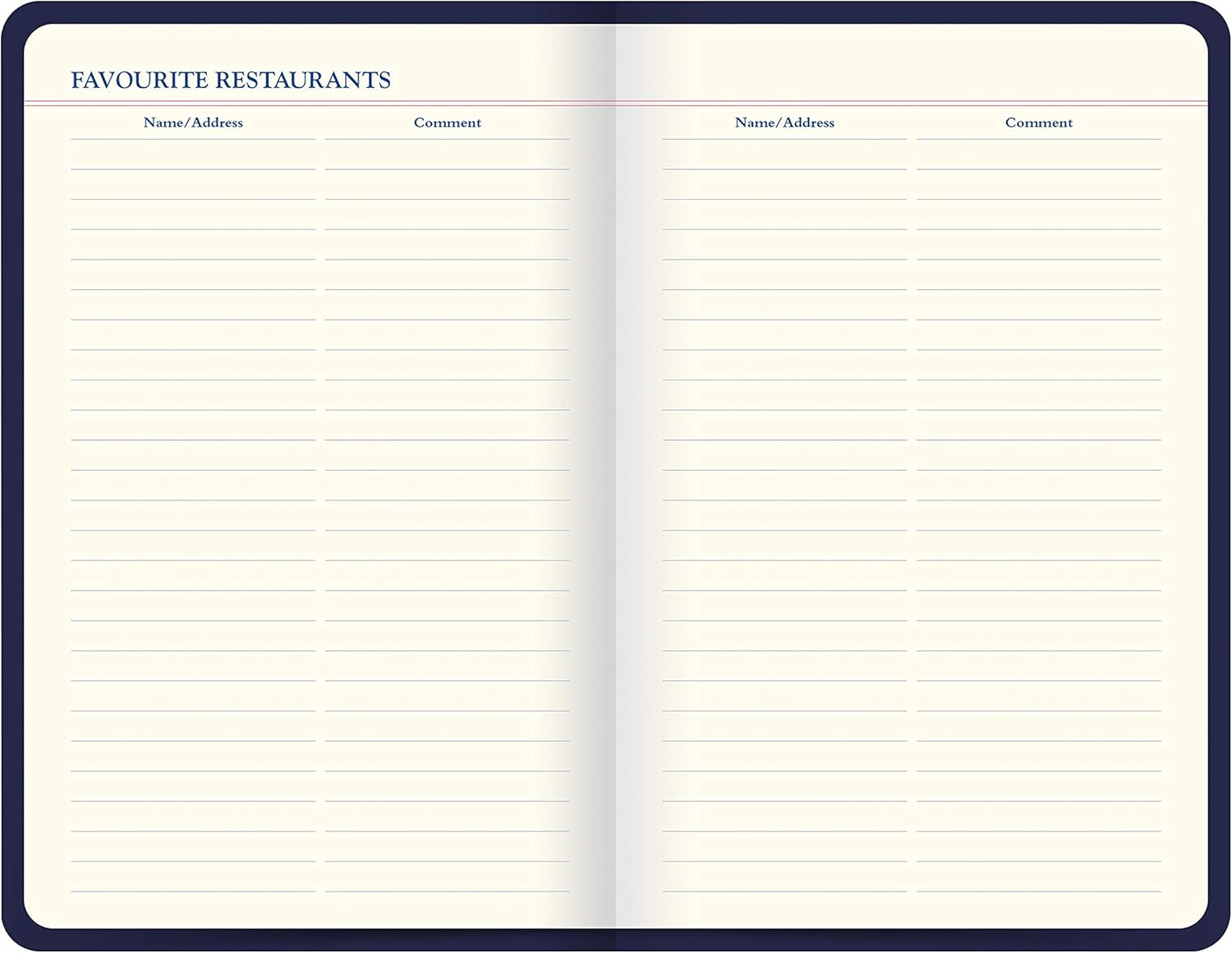 Letts Icon Book – Diario de viaje, papel crema, 192 páginas, 7.625 x 5 x 0.75 pulgadas, azul marino (B090155)