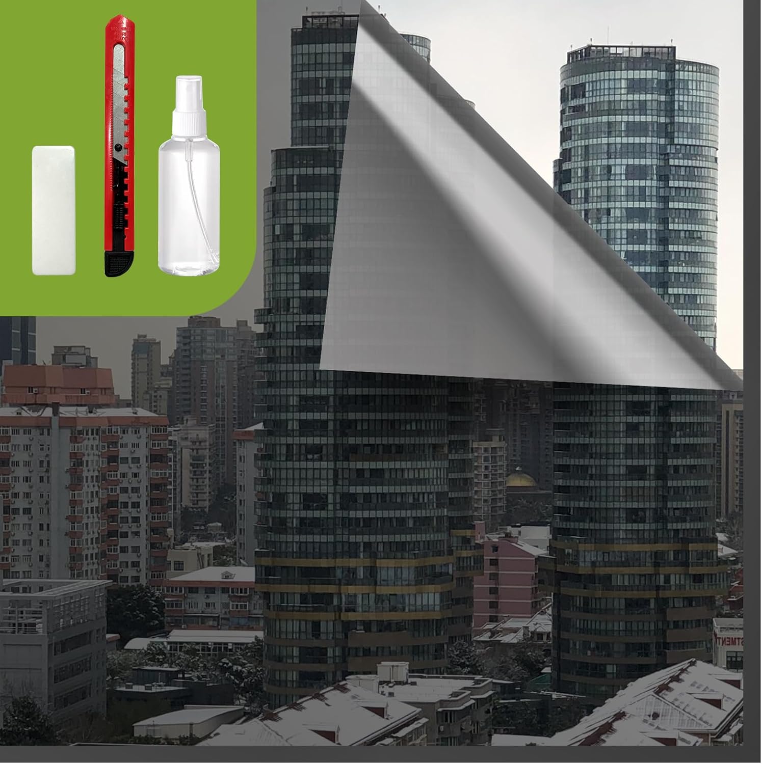 Película de privacidad para ventana de una manera, película de privacidad para ventana diurna que no se ve adentro, película de verano