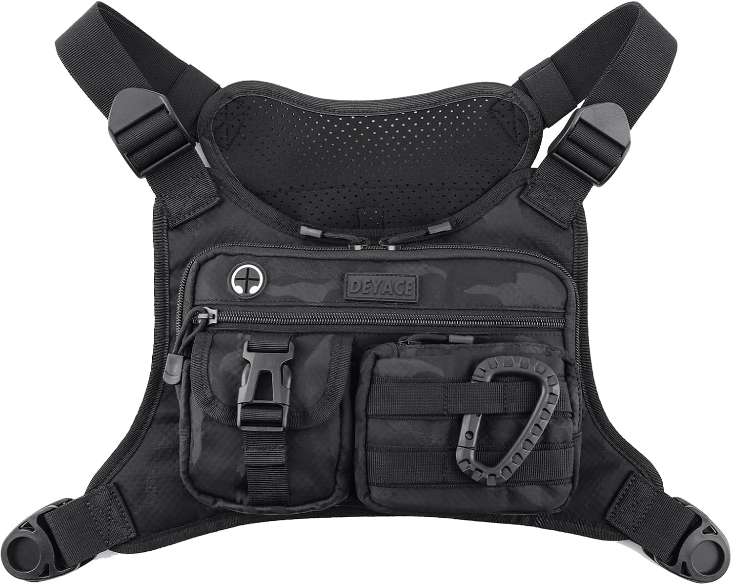 Bolsa de pecho para hombre, Negro-cp, Bolsa de pecho para hombre
