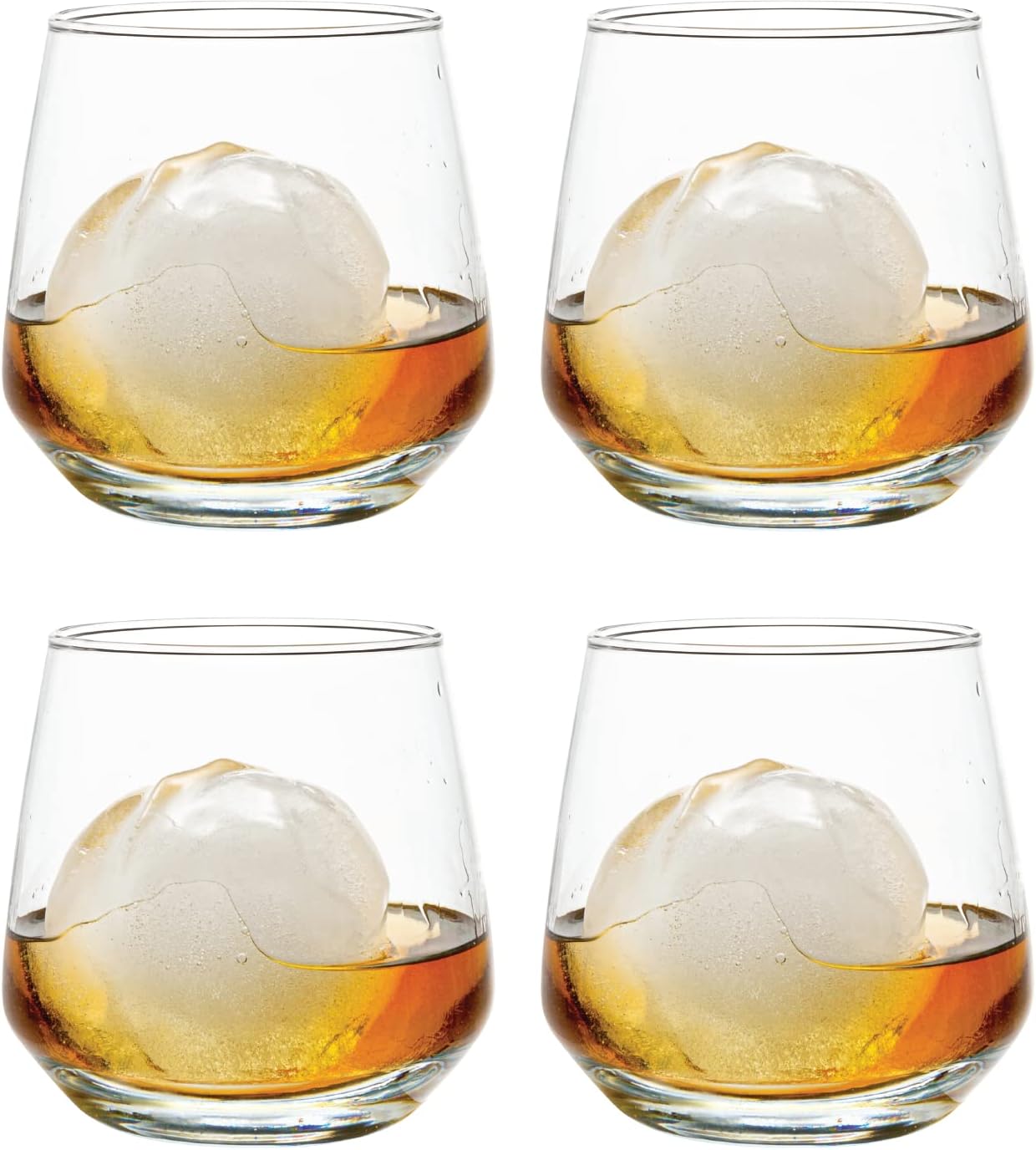 Vikko Juego de 4 vasos de whisky Old Fashioned de 11.75 onzas, vasos de whisky escocés de alta calidad, aptos para lavavajillas