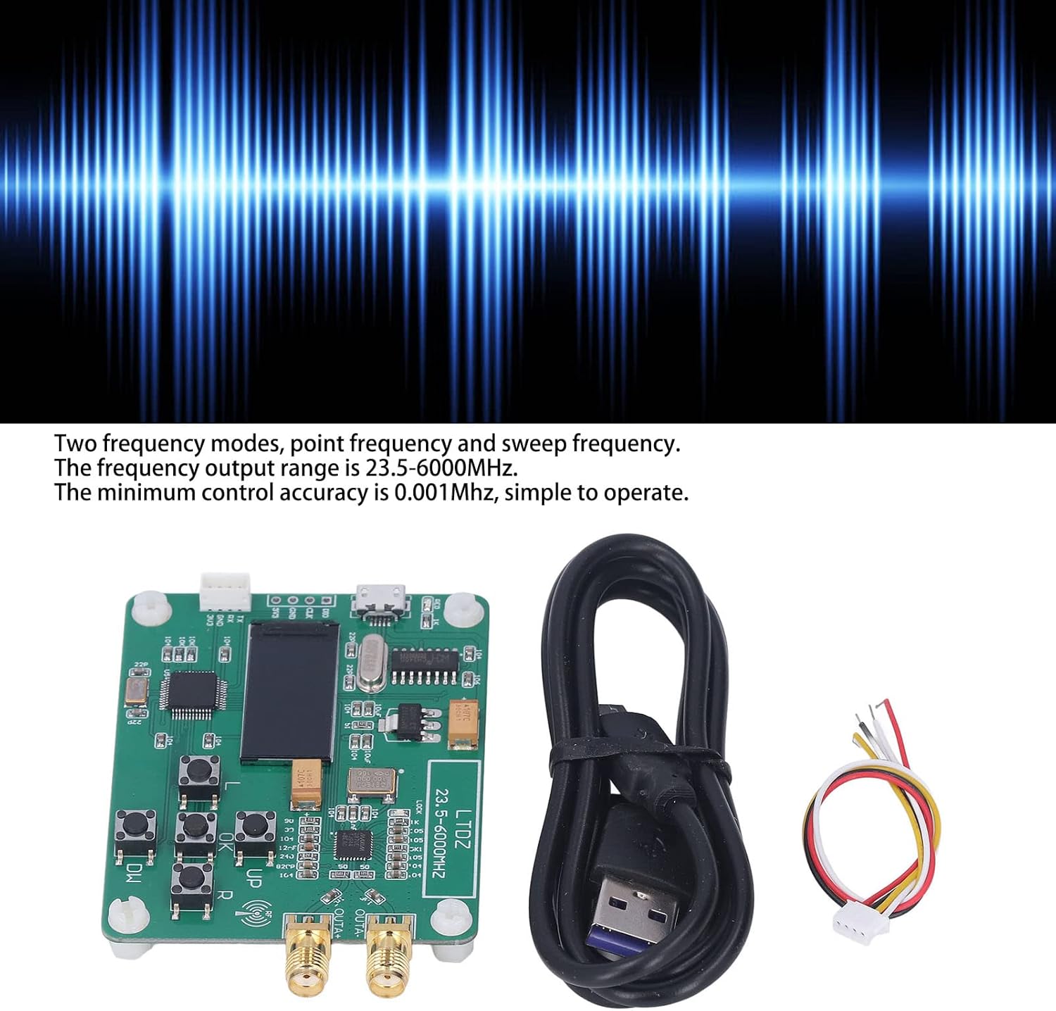 Frecuencia del punto del tablero del generador de la fuente del módulo de fuente del RF y frecuencia de barrido USB 5V accionado