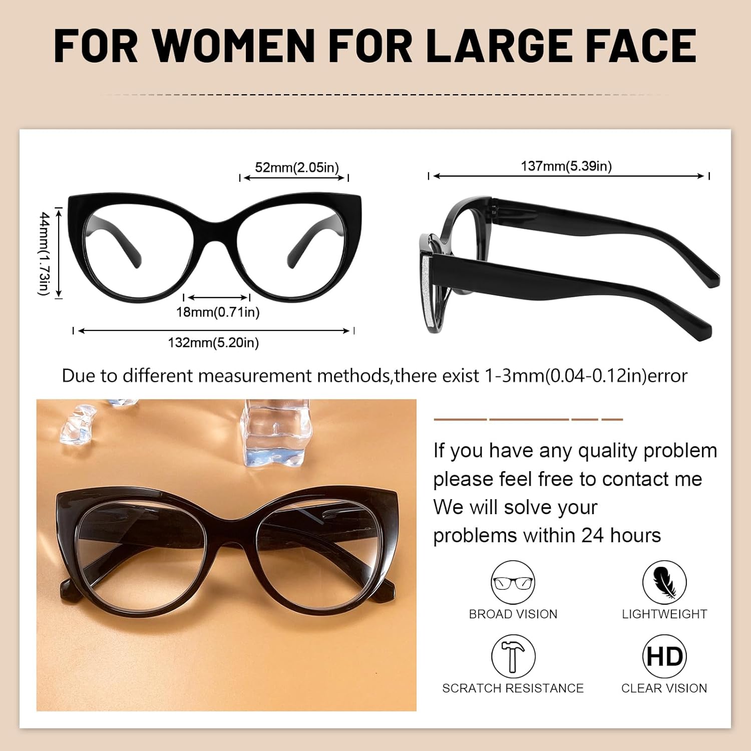 OCCI CHIARI Cateye – Gafas de lectura para 2.5+ lectores de mujer (1.0 1.5 2.0 2.5 3.0 3.5) Lente transparente