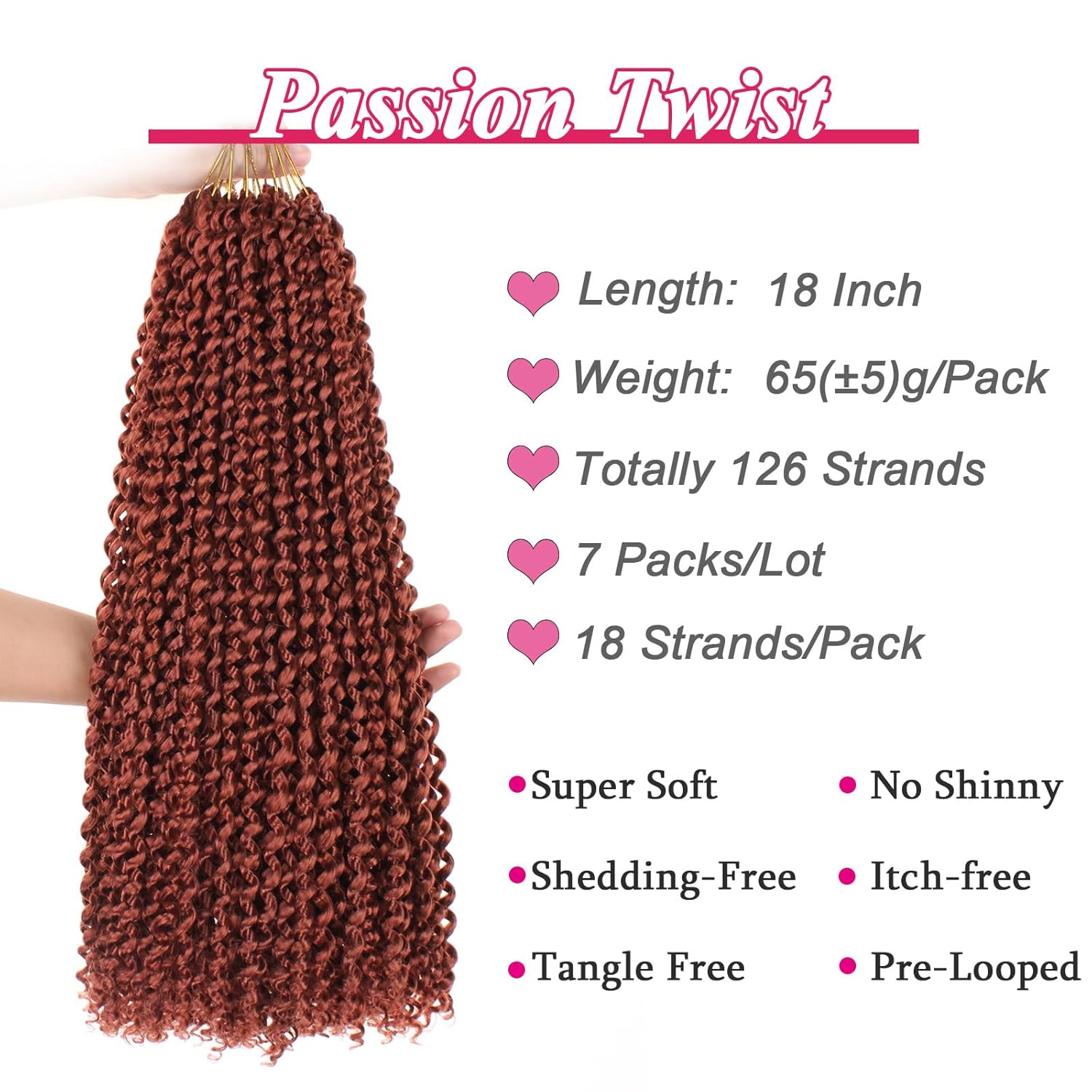 Leeven – pelo rizado de 18 pulgadas en onda de agua de Crochet Twist, 6 unidades, pasión de Twist Crochet, pelo sintético para mujeres negras