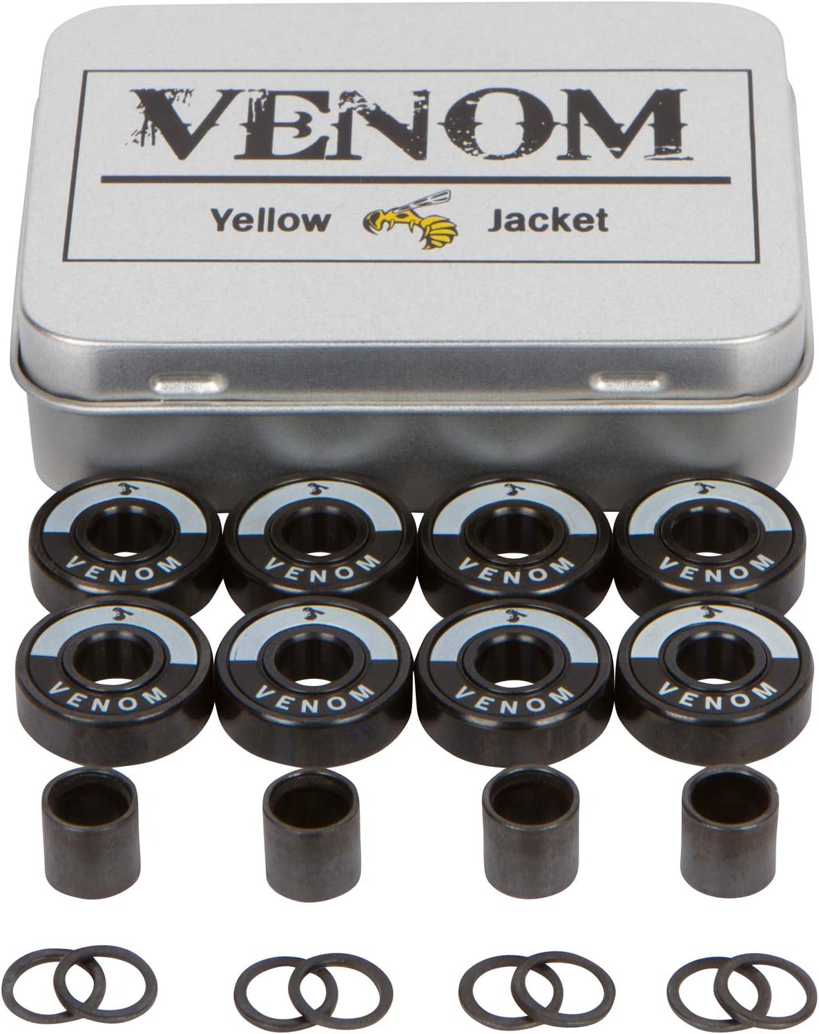 Yellow Jacket Rodamientos de patineta premium  Recubierto de titanio, bolas de cerámica  Pro Longboard  Alta velocidad, precisión para patinetas,